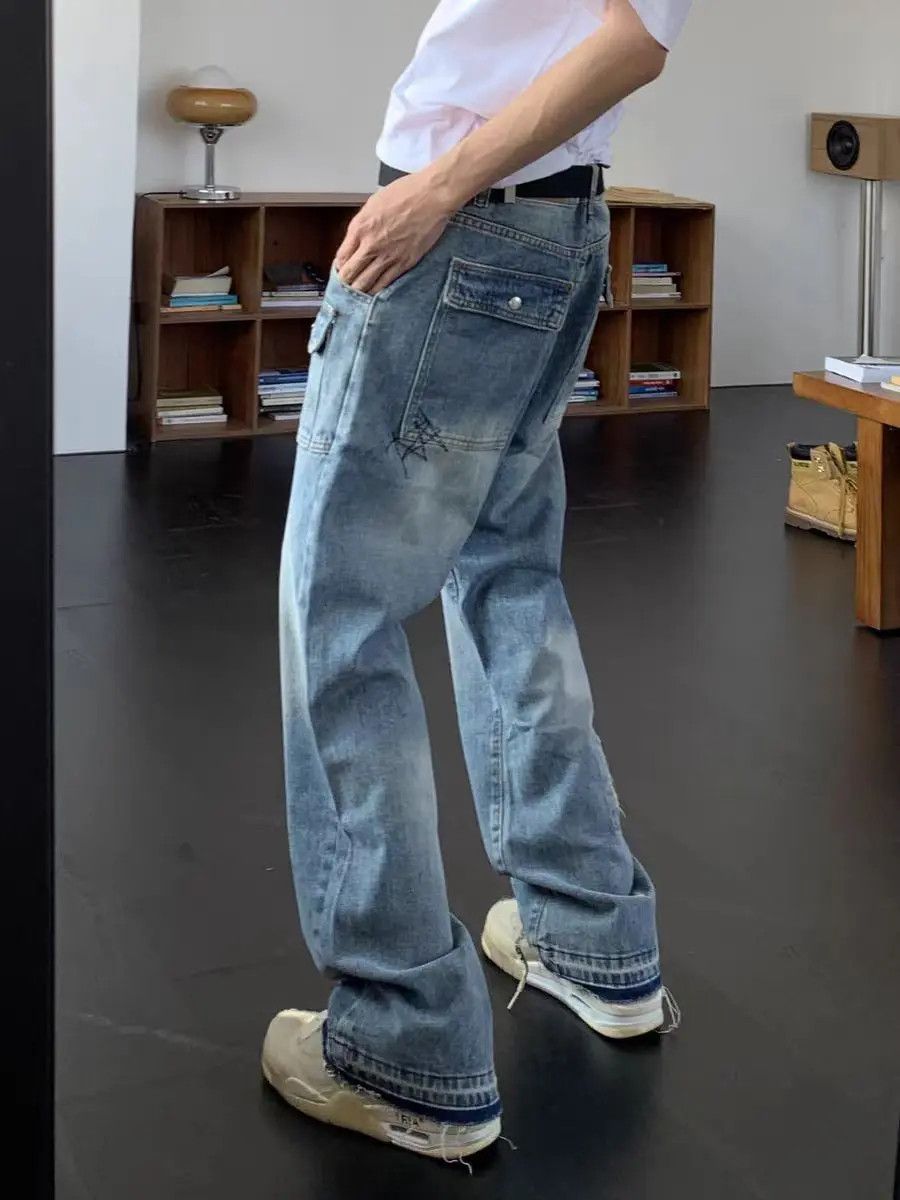Designer × Japanese Brand × Vintage Washed and distressed casual straight leg jeans Size US 29 - 2 Thumbnail