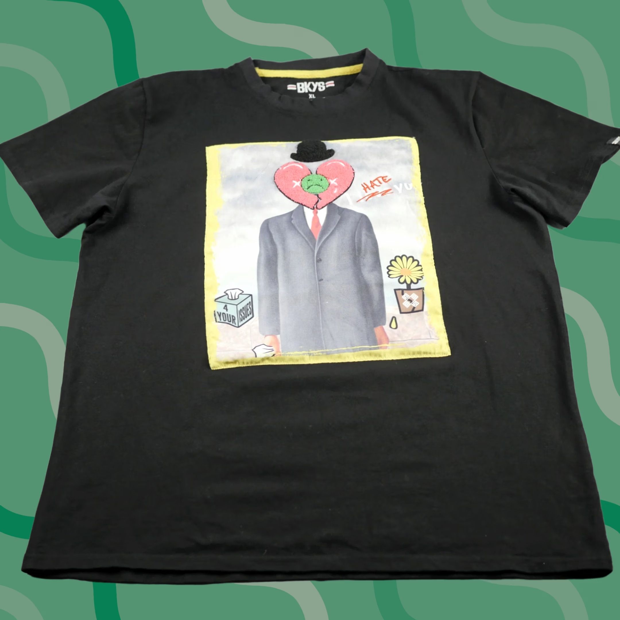 Champion BKYS Shirt Mens XL Black Gray Heart Patch Streetwear Art Graphic T-Shirt Size US XL / EU 56 / 4 - 1 Thumbnail