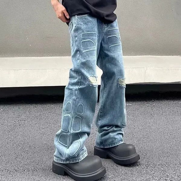 Jean Distressed Wide Leg Jeans Size US 32 / EU 48 - 5 Thumbnail