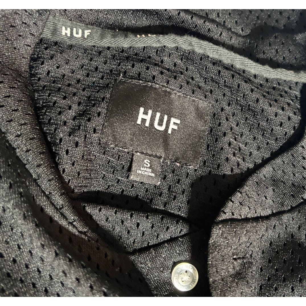Huf HUF Men's Bronx Henley Black Mesh Baseball Jersey Shirt | S Size US S / EU 44-46 / 1 - 11 Thumbnail