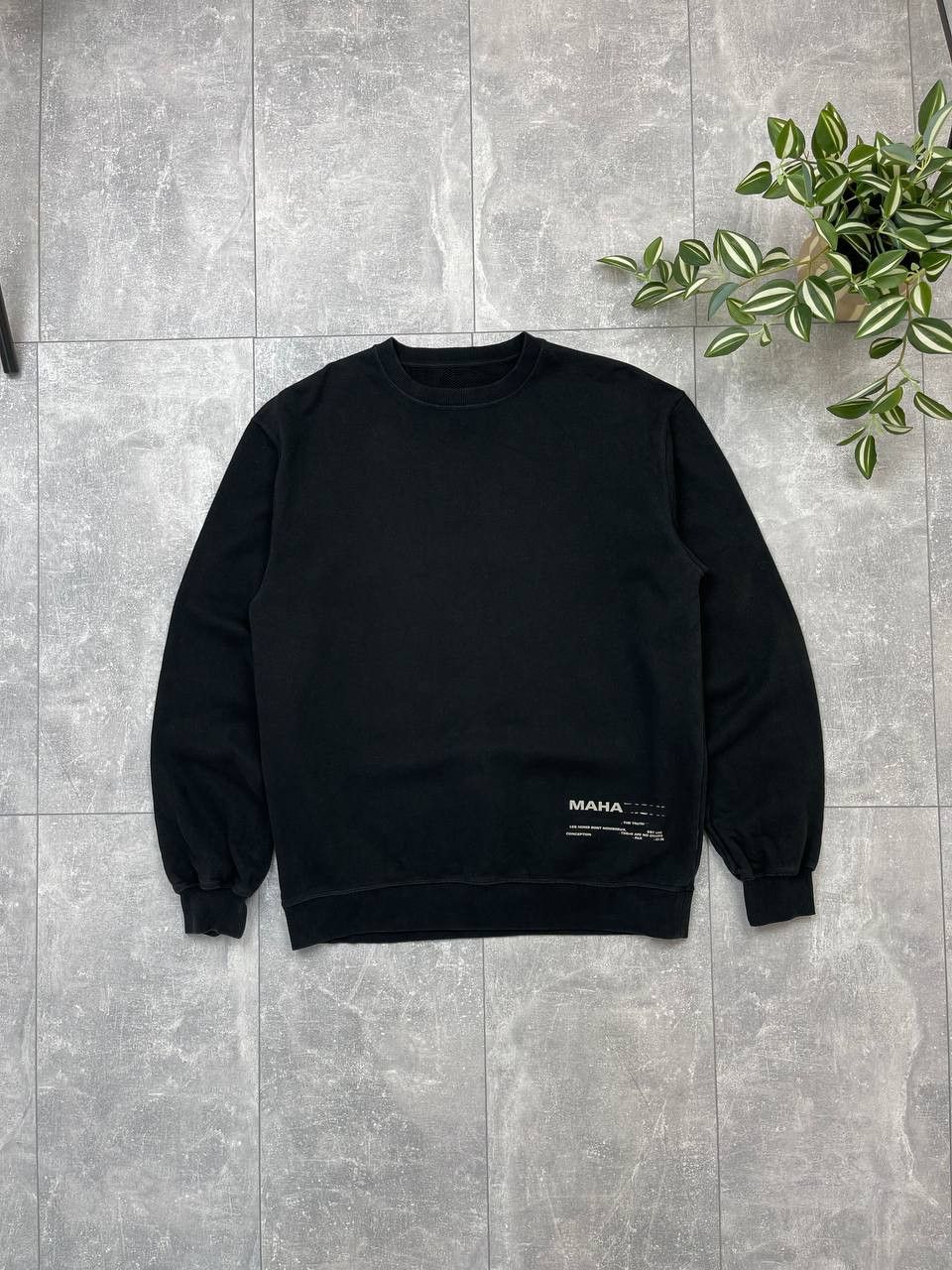 image of Maharishi Mount Tron Geisha Kanji Print Black Sweatshirt, Men's (Size Large)