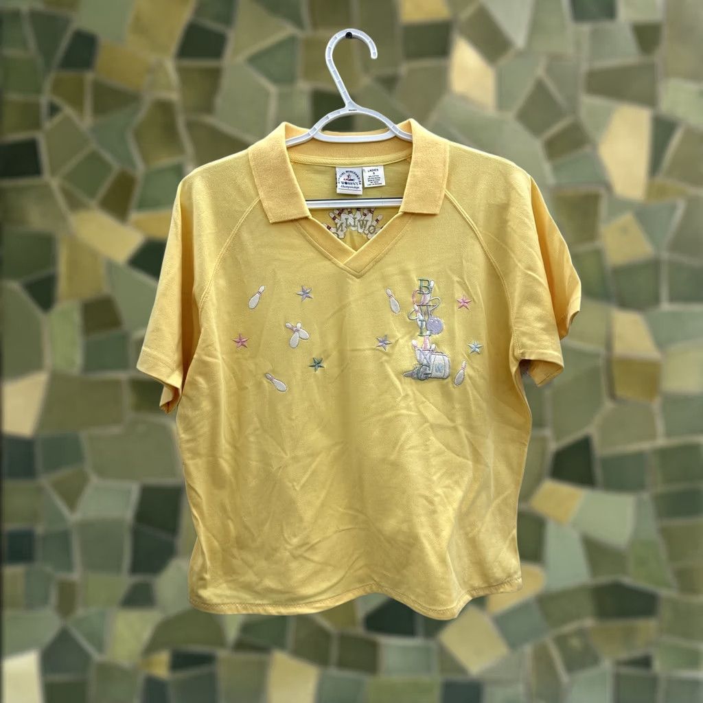 Vintage Womens USBC Shirt Short Sleeve Polo Yellow Embroidered Size Small Shirt Mens? Size S / US 4 / IT 40 - 1 Thumbnail