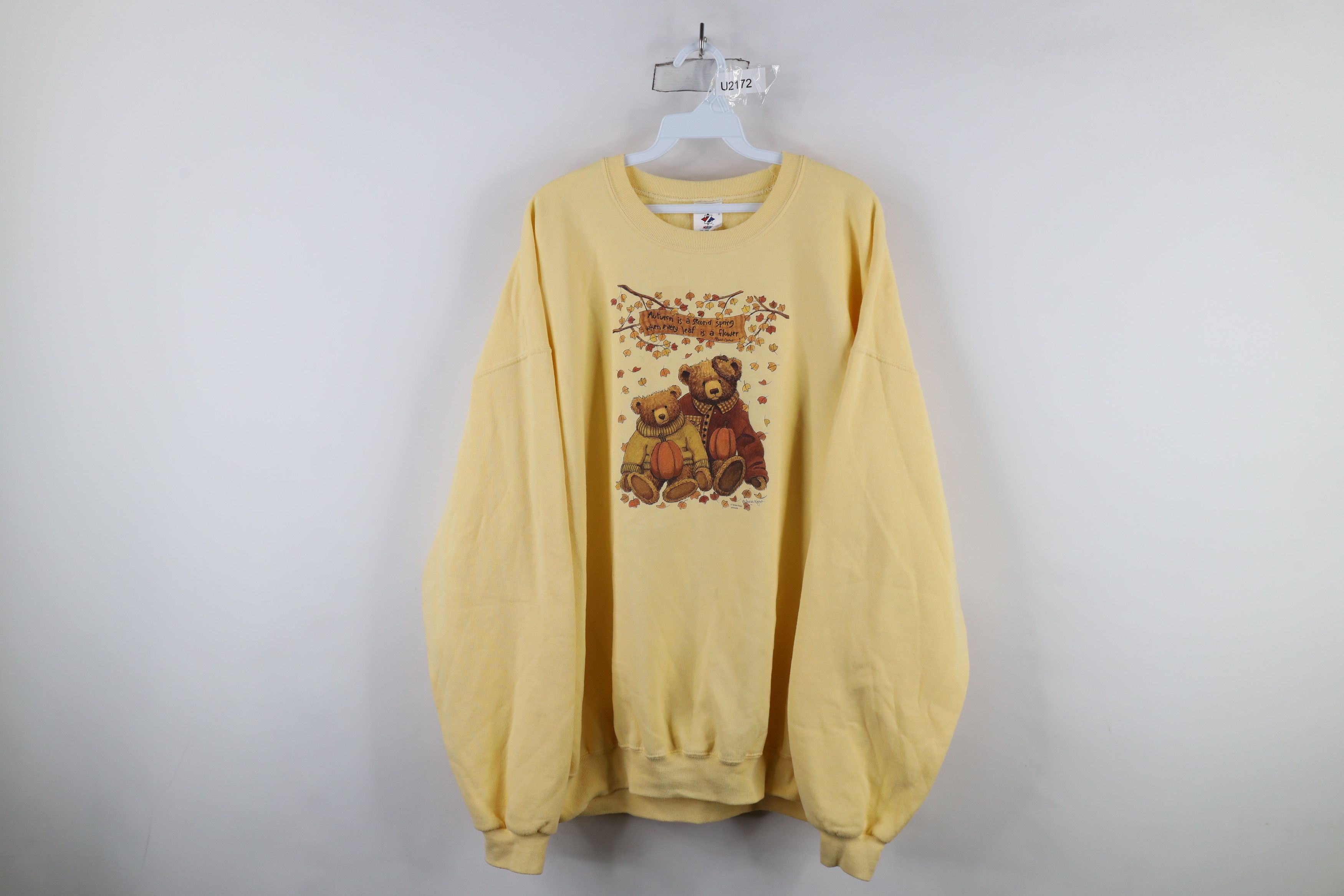 Vintage Vintage 90s Streetwear Fall Bear Pumpkin Crewneck Sweatshirt Size XXL / US 16-18 / IT 52-54 - 1 Thumbnail
