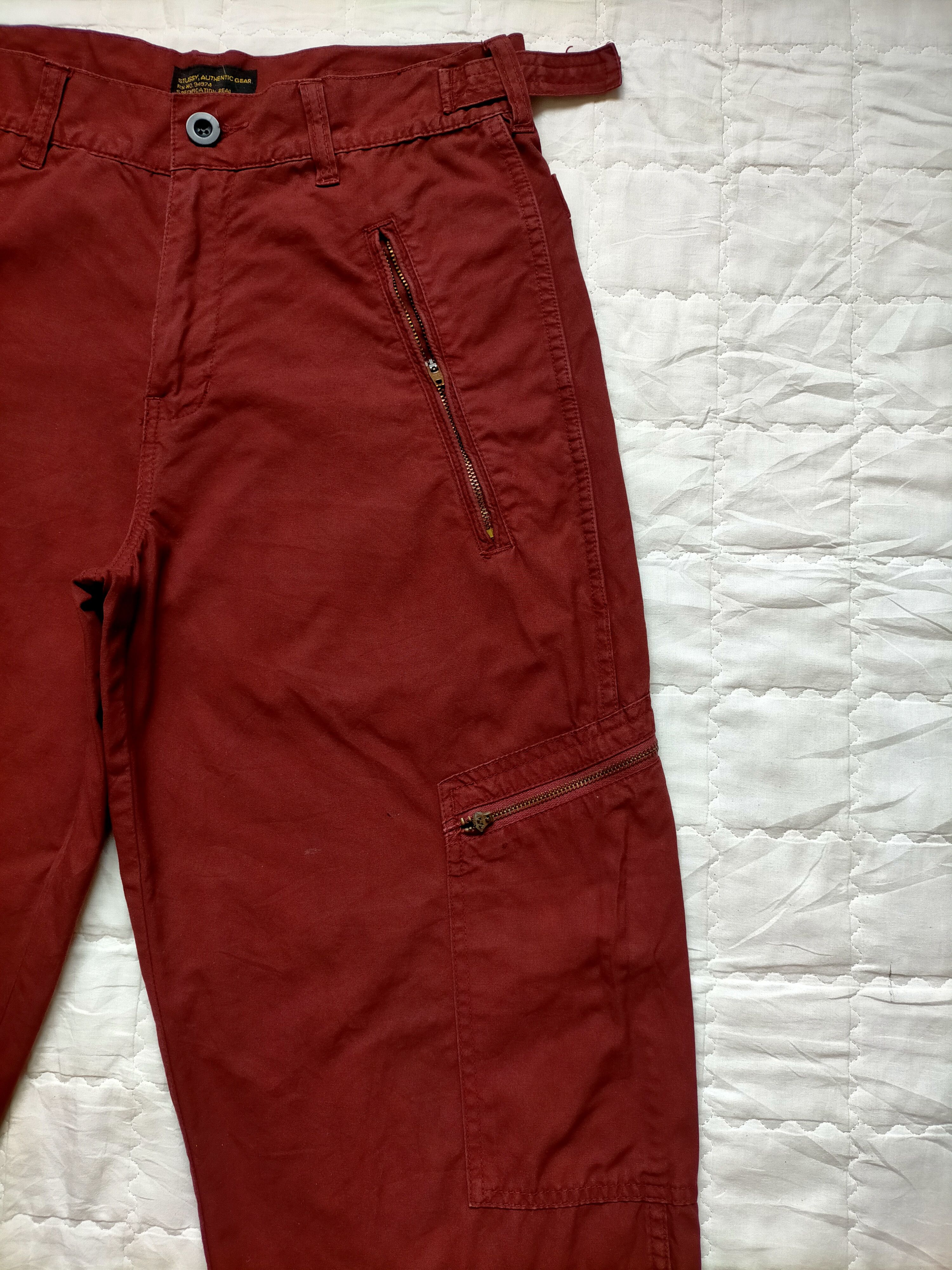 Stussy Stussy Authentic Gear Multipocket Zipped Red Pants Size US 30 / EU 46 - 6 Thumbnail