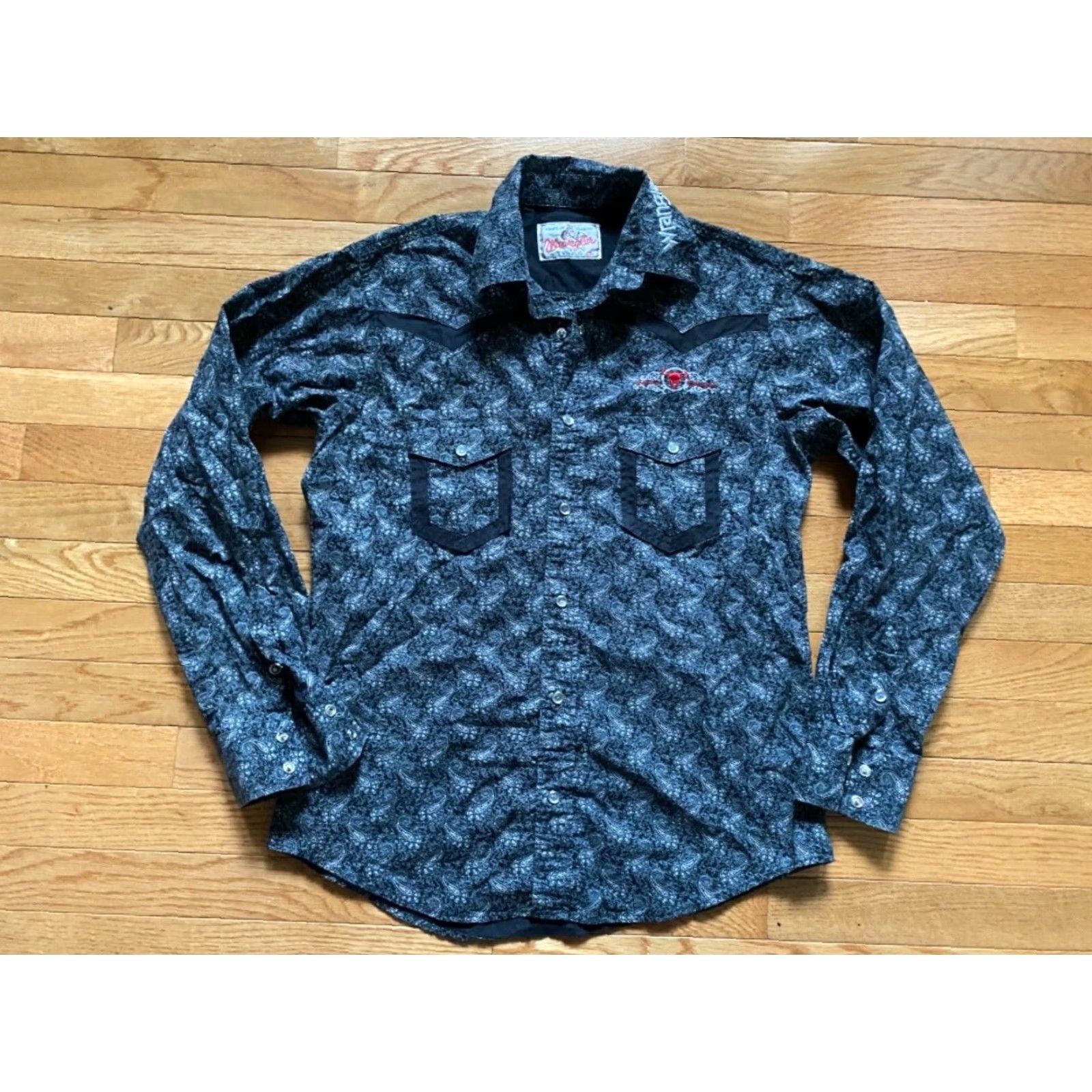 Wrangler VINTAGE Wrangler Frontier Series Western Shirt Mens Small Coral Blue Turquoise/Aqua Striped Button-Up Chest Pockets 1990s Cowboy Size US S / EU 44-46 / 1 - 2 Thumbnail