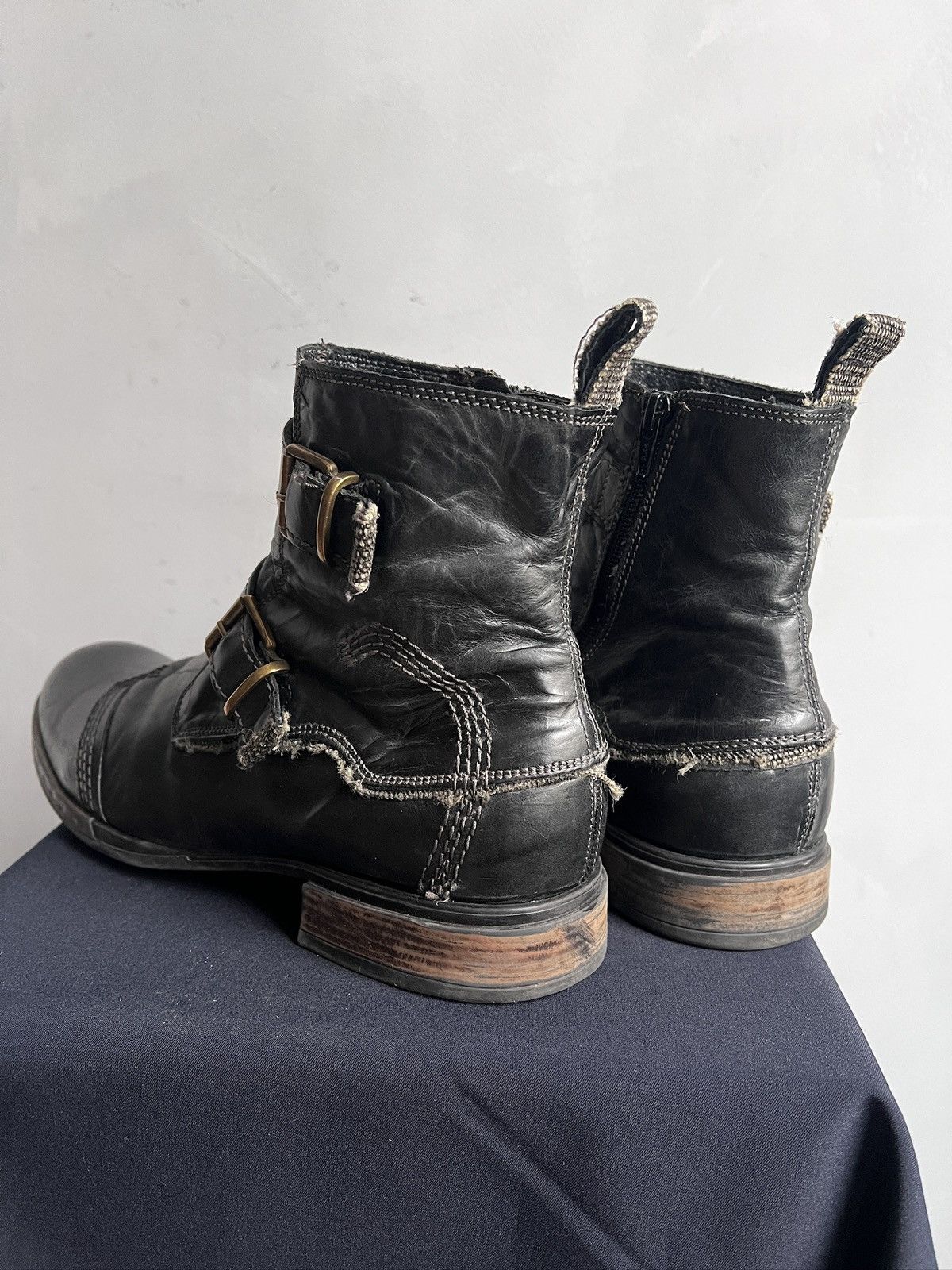 Undercover Vintage ankle belted western boots hedi slimane style 90s Size US 10 / EU 43 - 8 Thumbnail