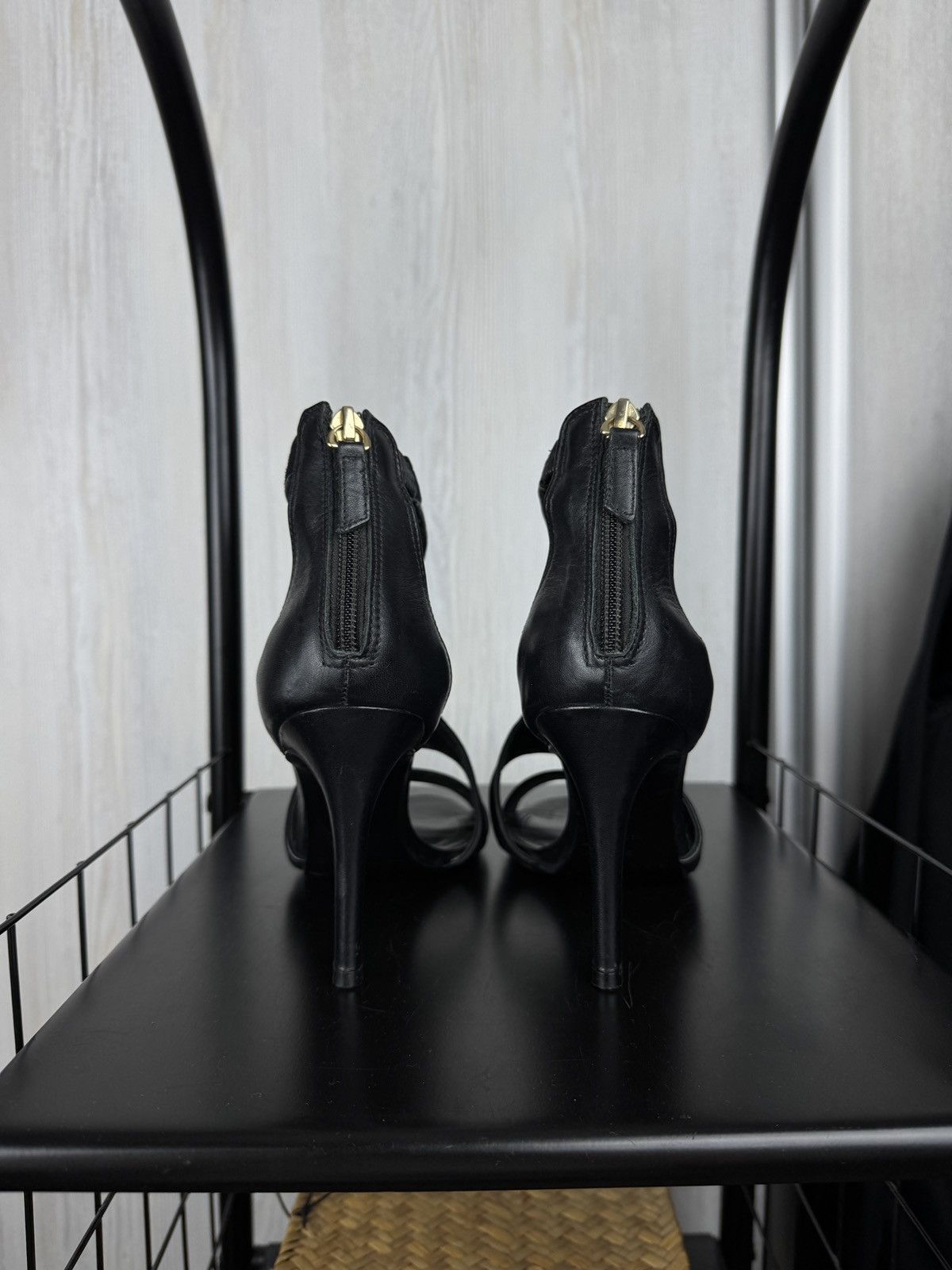 Sandro Sandro Paris black Leather Stiletto High Heel Sandals sz 38 Size US 8 / IT 38 - 9 Thumbnail
