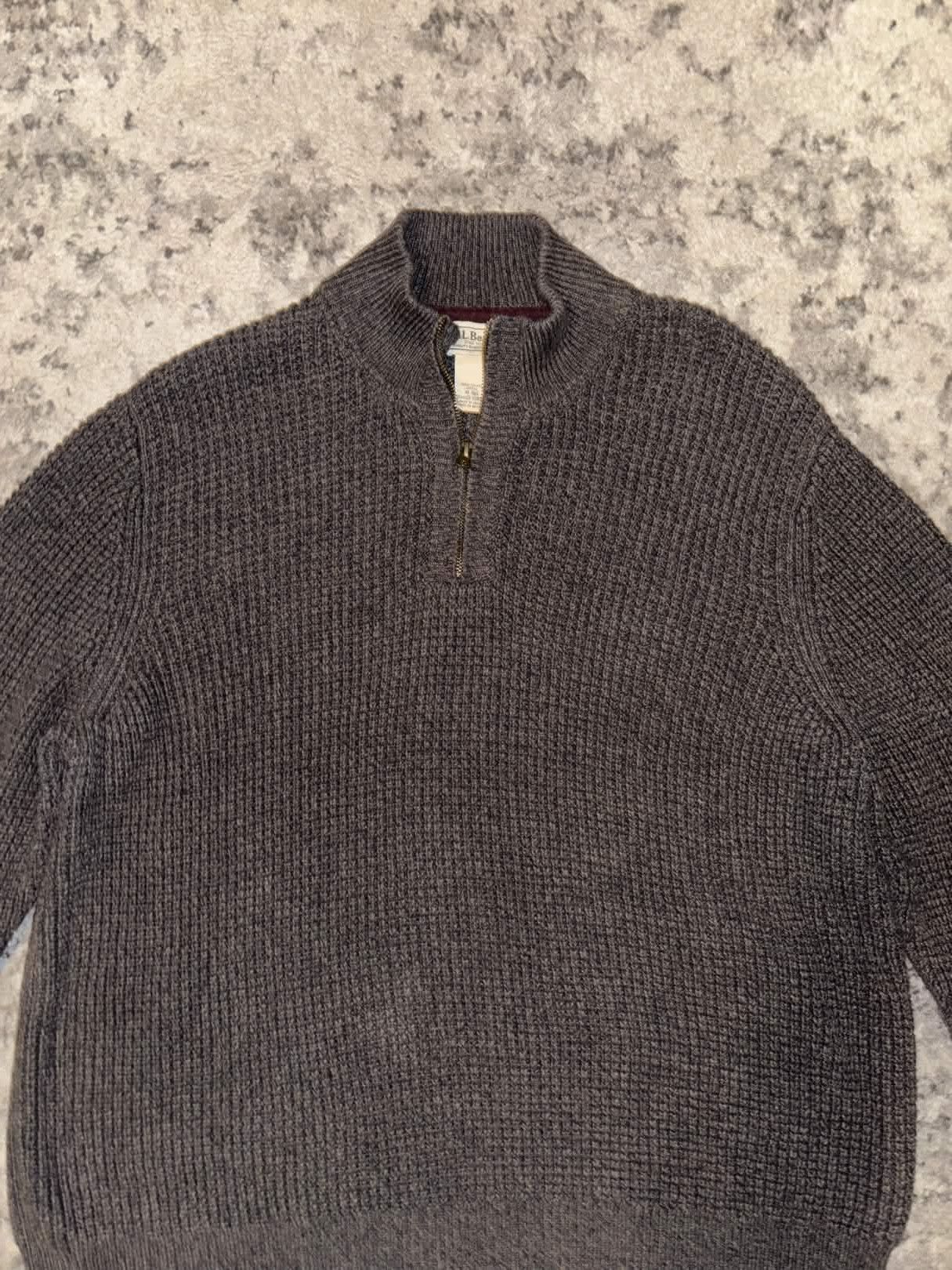 L.L. Bean 00s L.L. Bean Heavyweight Knitted Quarter Zip Jacket Size US XL / EU 56 / 4 - 2 Thumbnail