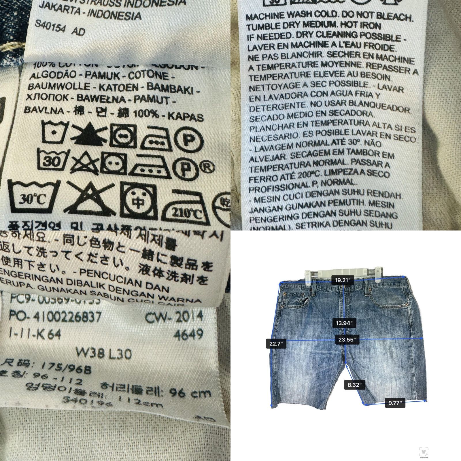 Levi's Levi's 569 Shorts Mens 38 Blue Bermuda Distressed 5-Pocket Zip Fly Raw Hem 8in Inseam Casual Summer Vintage: No Size US 38 / EU 54 - 8 Thumbnail