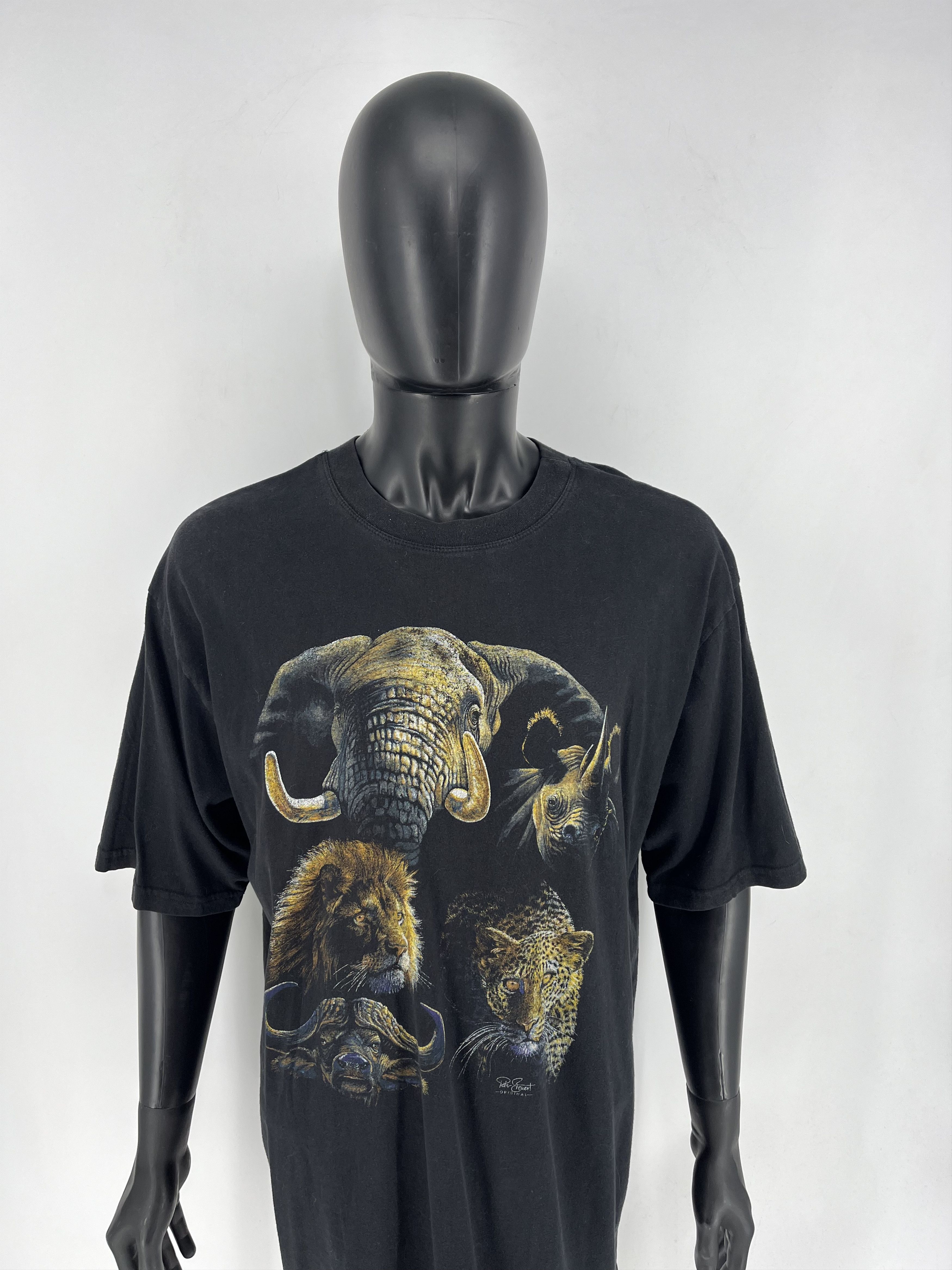 Vintage 90's African Wildlife Animals Everything Ethnic Peter Stewar Size US XL / EU 56 / 4 - 5 Thumbnail