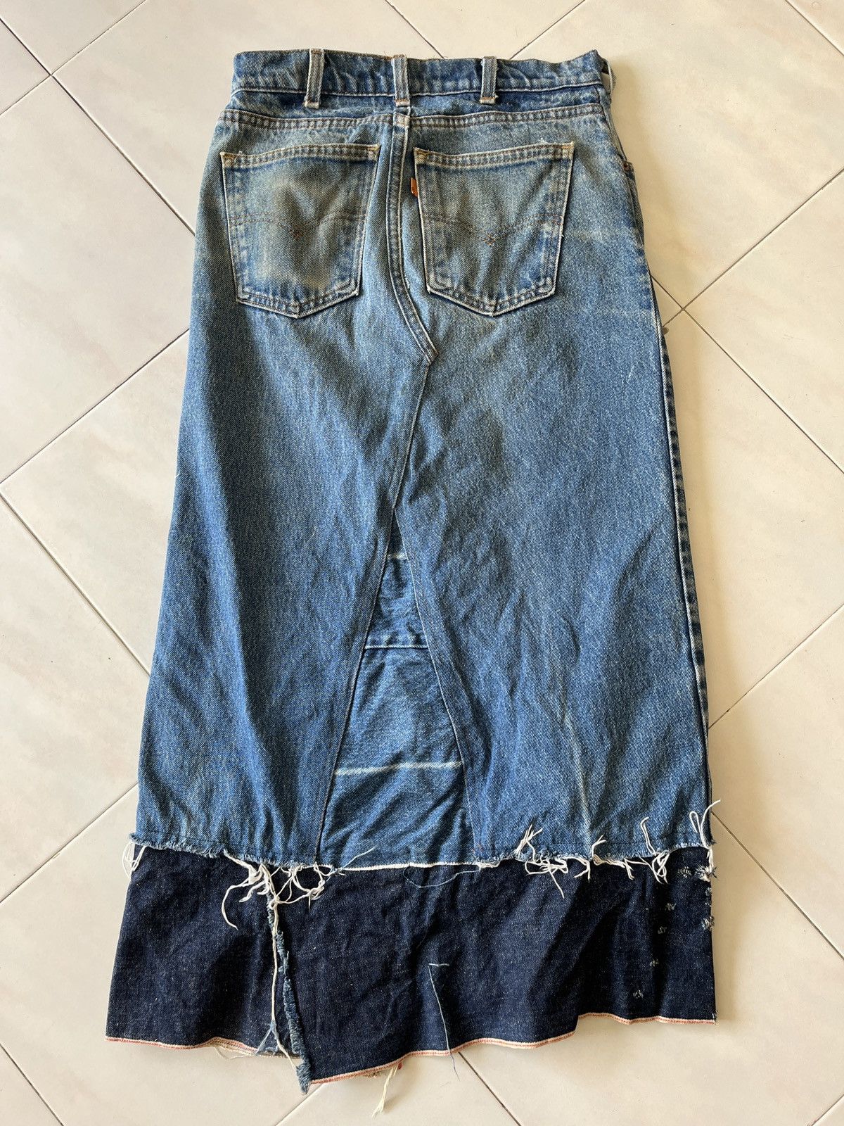 Levi's Reconstructed Vintage 80’s Levis Orange Tab Skirt Size 28" / US 6 / IT 42 - 13 Thumbnail