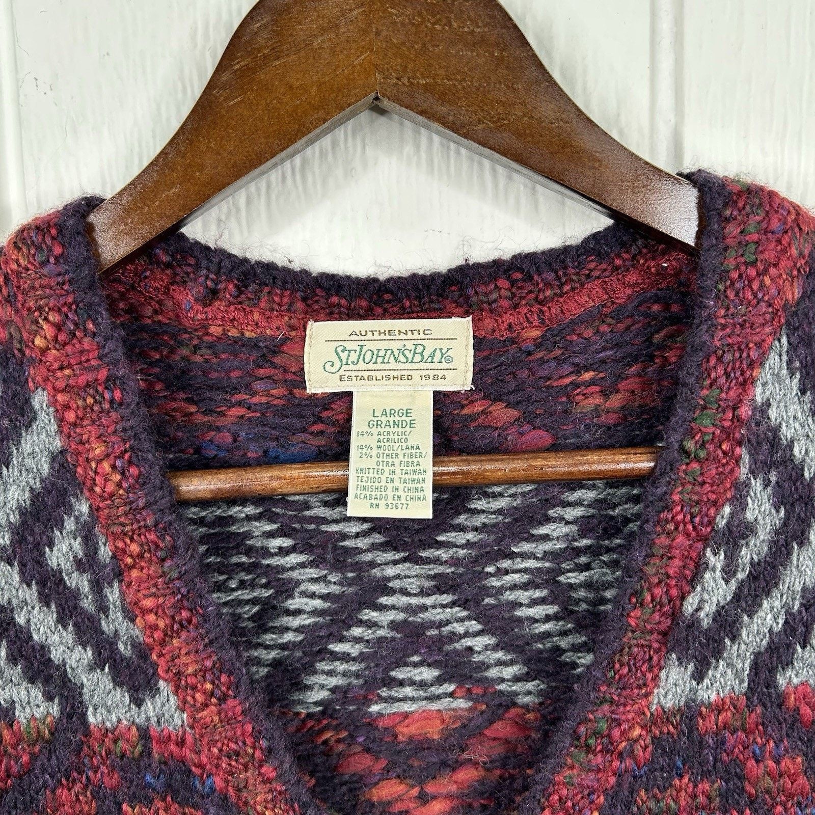 & Other Stories Vintage St. John’s Bay Aztec Style Zip-Up Sweater Vest Large Size L / US 10 / IT 46 - 4 Thumbnail