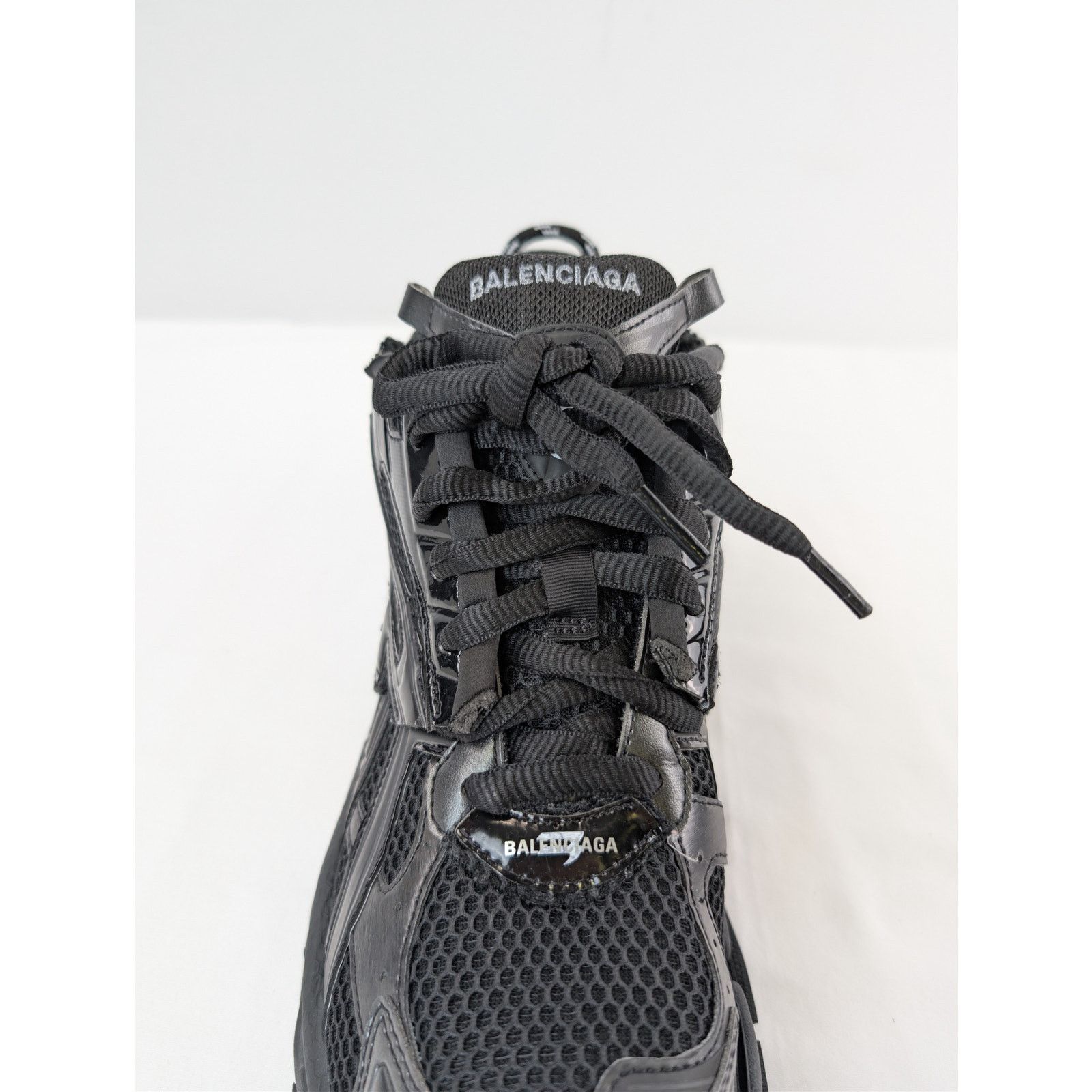 Balenciaga o1rshd1 Monocolor Mesh Rubber Runner Sneakers in Black Size US 12 / EU 45 - 16 Thumbnail