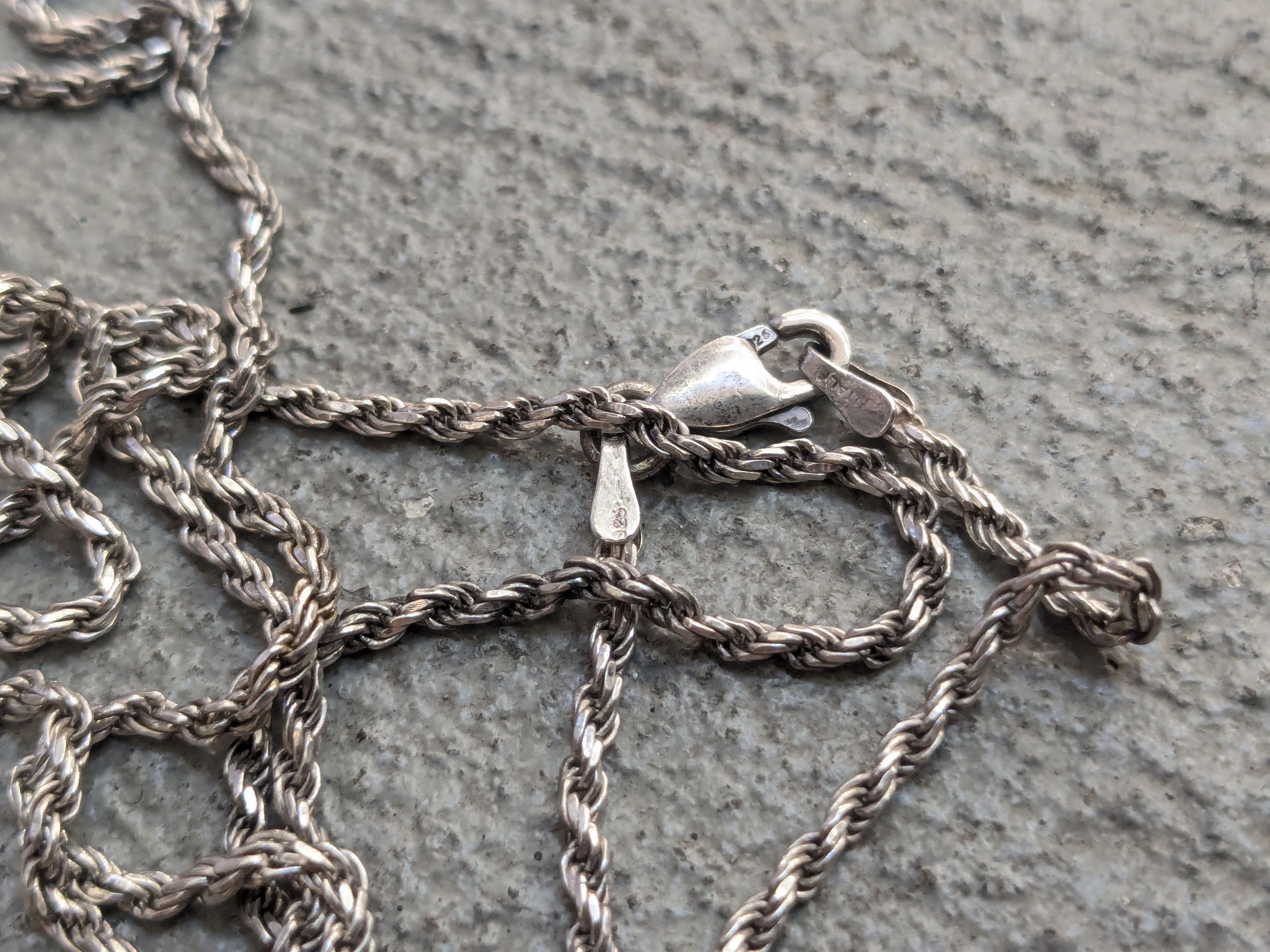 Sterling Silver Vintage Sterling Silver Necklace Garnet Earth Goddess 30" Size ONE SIZE - 9 Thumbnail