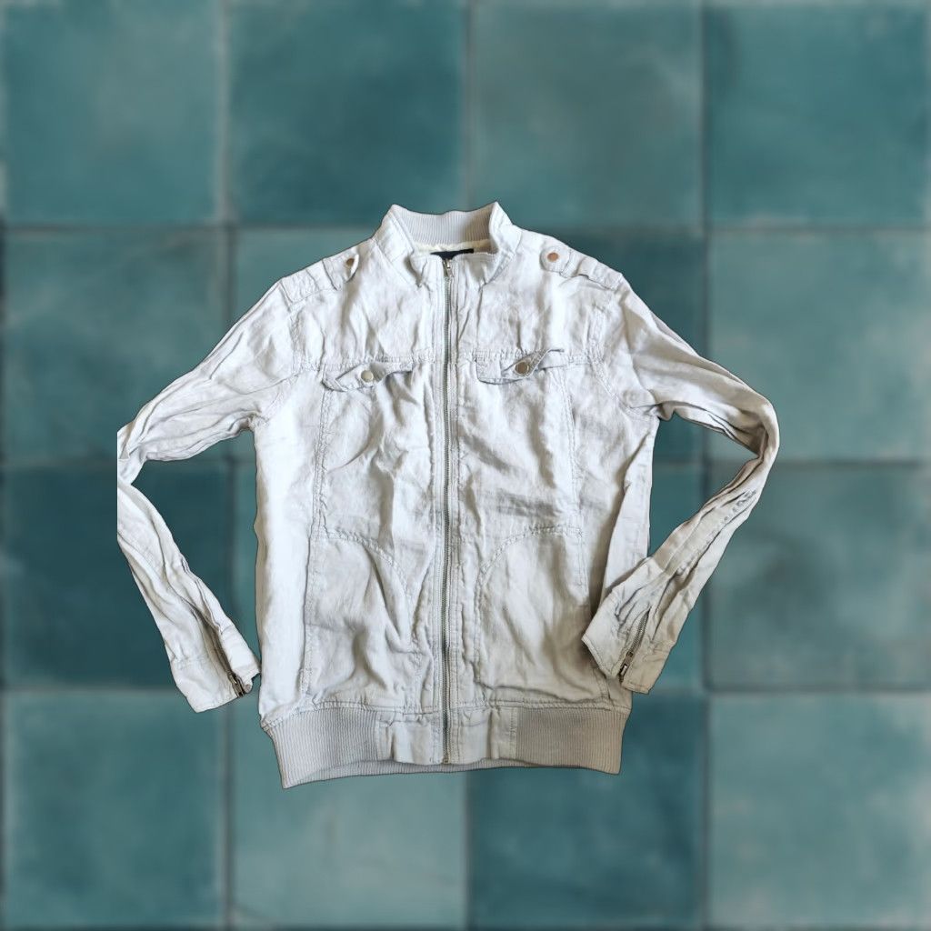 Vintage Twentyone Men Gray Zip Jacket with Pockets - Size L Size US L / EU 52-54 / 3 - 1 Thumbnail