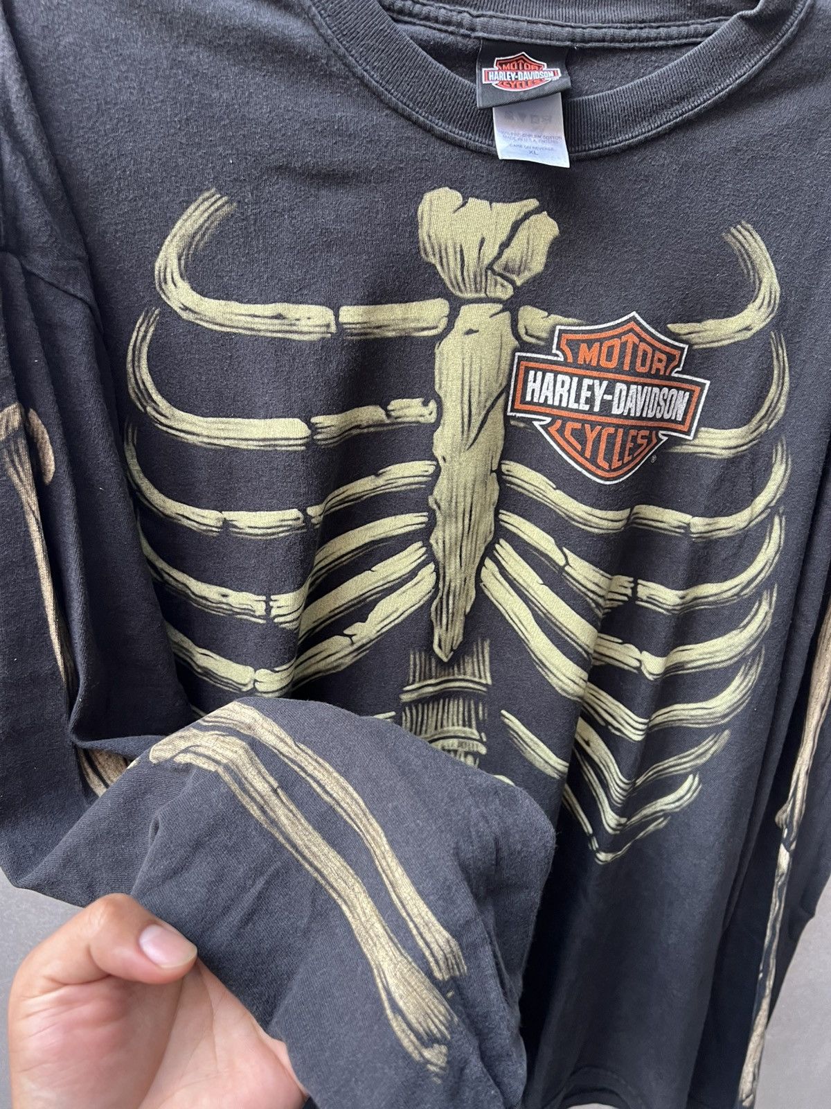 Harley Davidson Harley Davidson Skeleton 2000s Vintage Size US XL / EU 56 / 4 - 4 Thumbnail