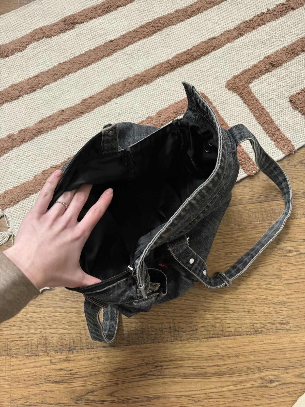 Levi's VINTAGE LEVI’S WASHED GREY DENIM BAG Size ONE SIZE - 4 Thumbnail