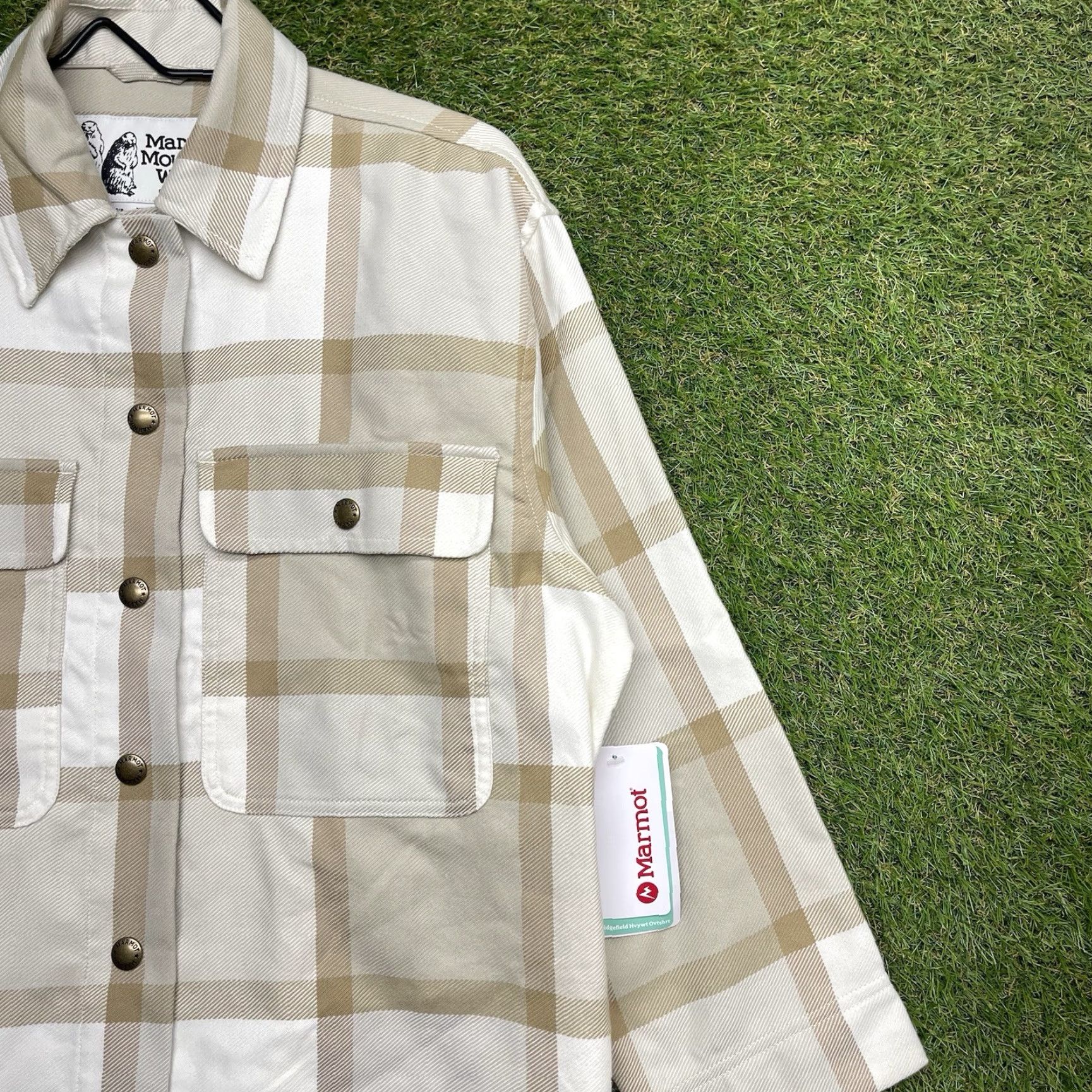 Marmot VINTAGE Marmot Mountain Fairfax Women's Flannel Shirt S Cream Plaid Casual Outdoor Cotton Blend Size S / US 4 / IT 40 - 2 Thumbnail