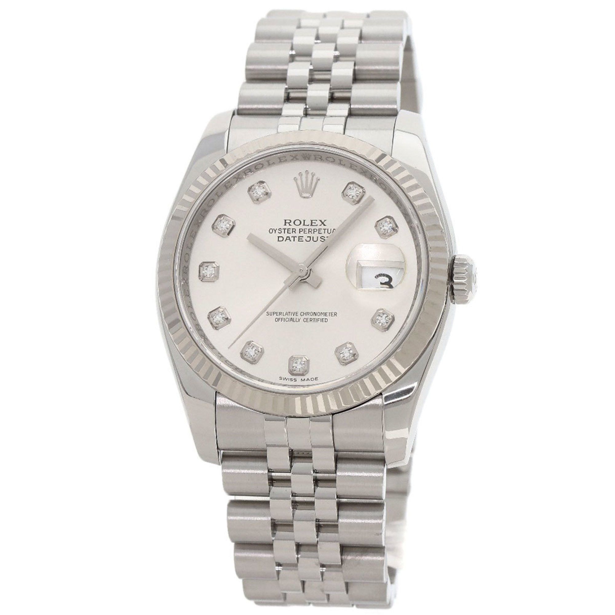 Rolex Rolex 116234G Datejust 10P Diamond Watch Stainless Steel SS K18WG Men's ROLEX Size ONE SIZE - 1 Thumbnail