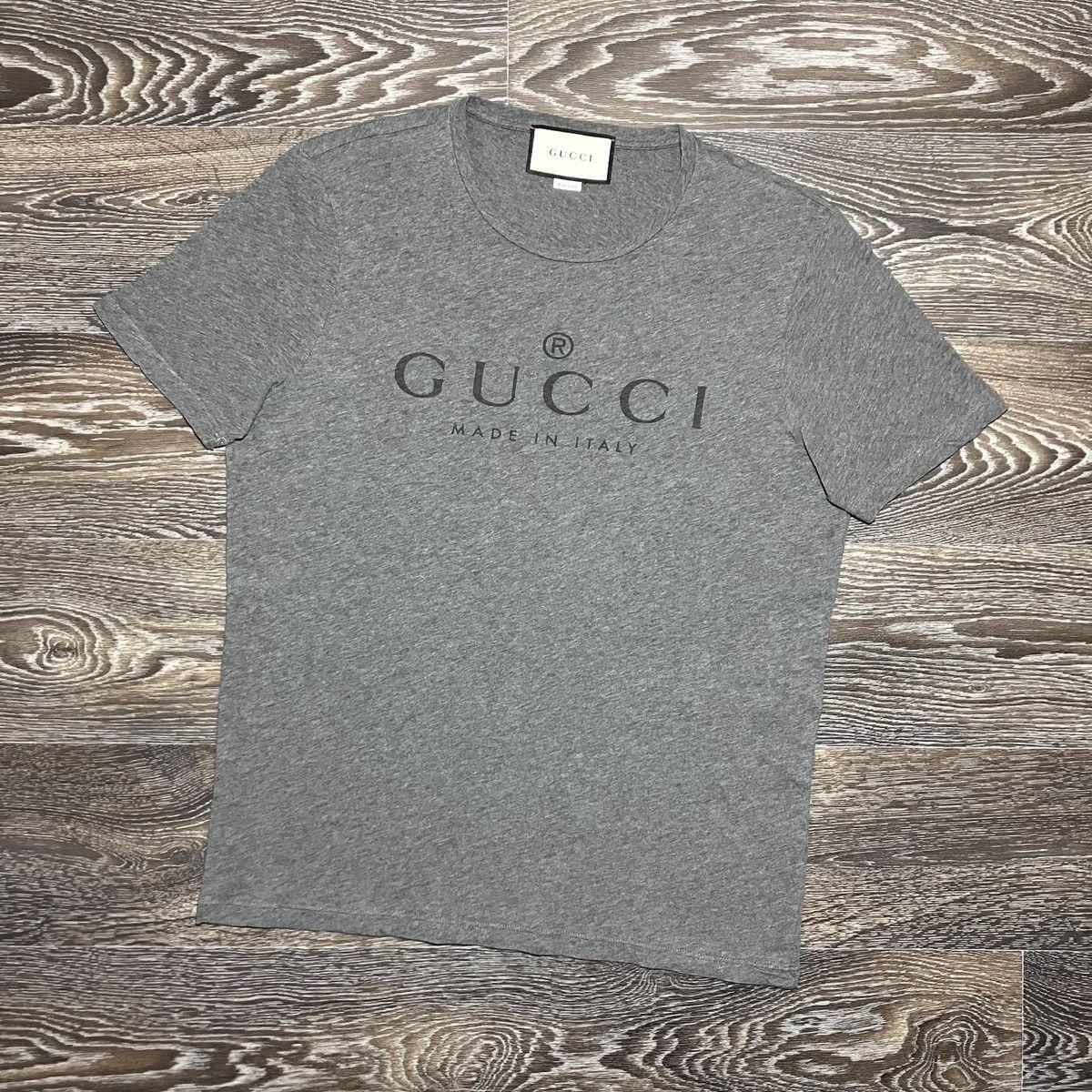 GUCCI Classic Logo Made In Italy Cotton Slim Fit T-shirt