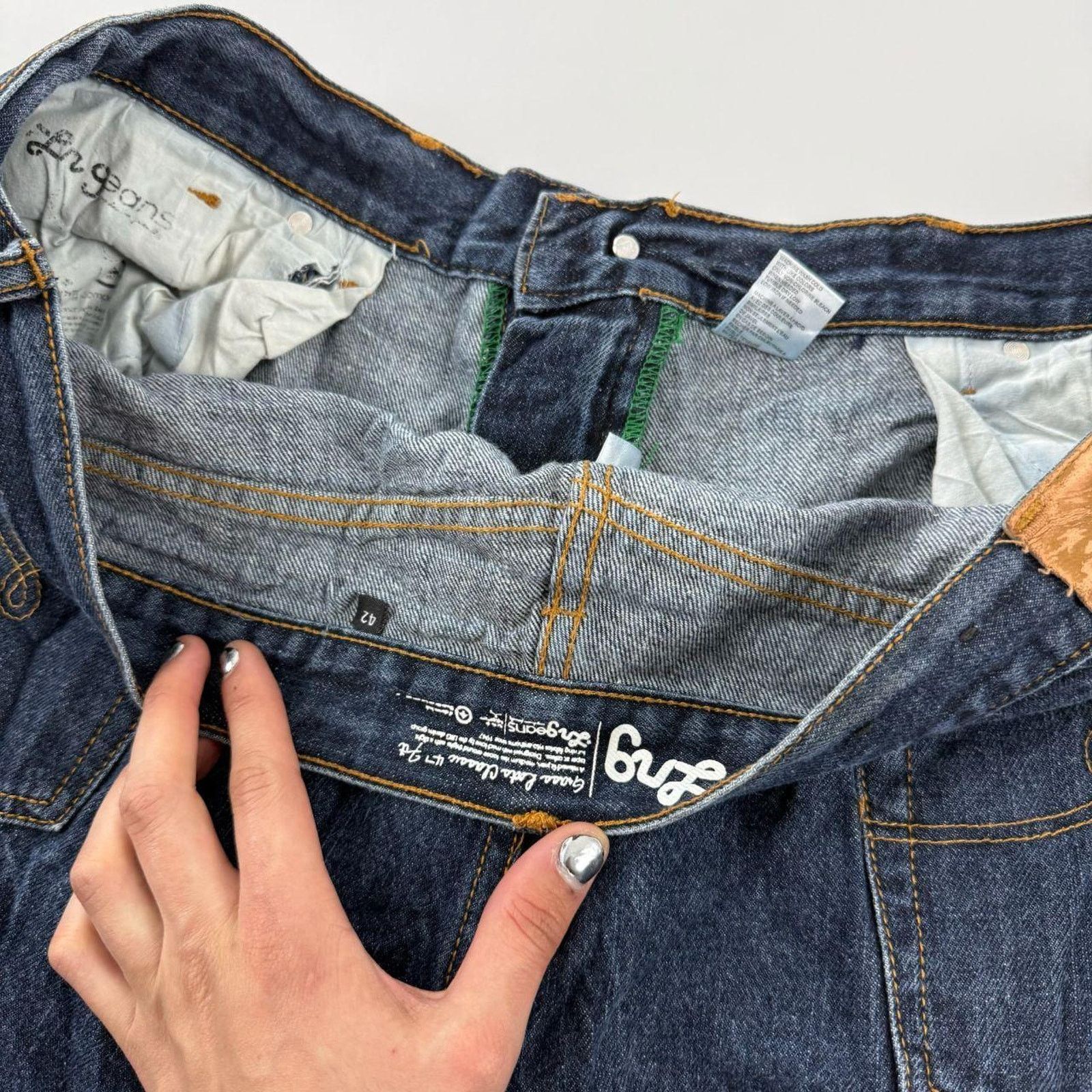 Vintage archive y2k skater baggy wide leg dark wash jeans