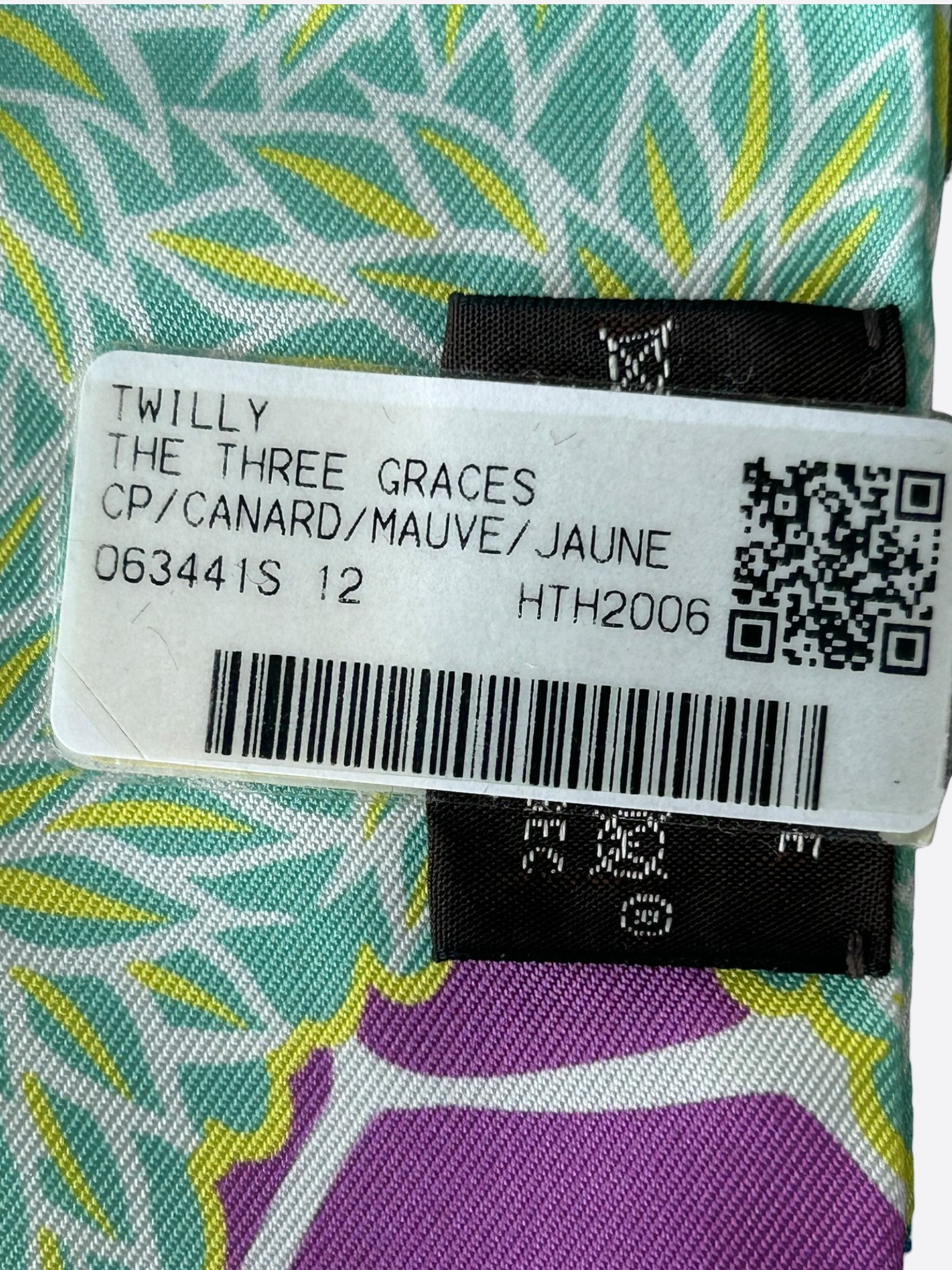 Hermes Hermes Blue & Pink The Three Graces Twilly Size ONE SIZE - 3 Thumbnail