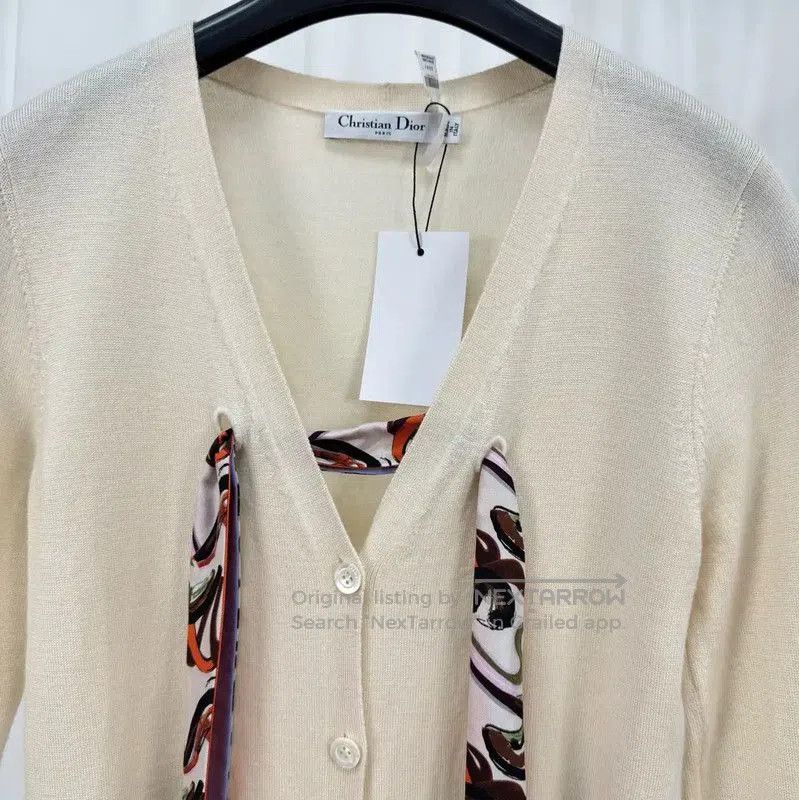 Dior Dior Cream Wool Long Sleeve Cardigan . Size M / US 6-8 / IT 42-44 - 3 Thumbnail