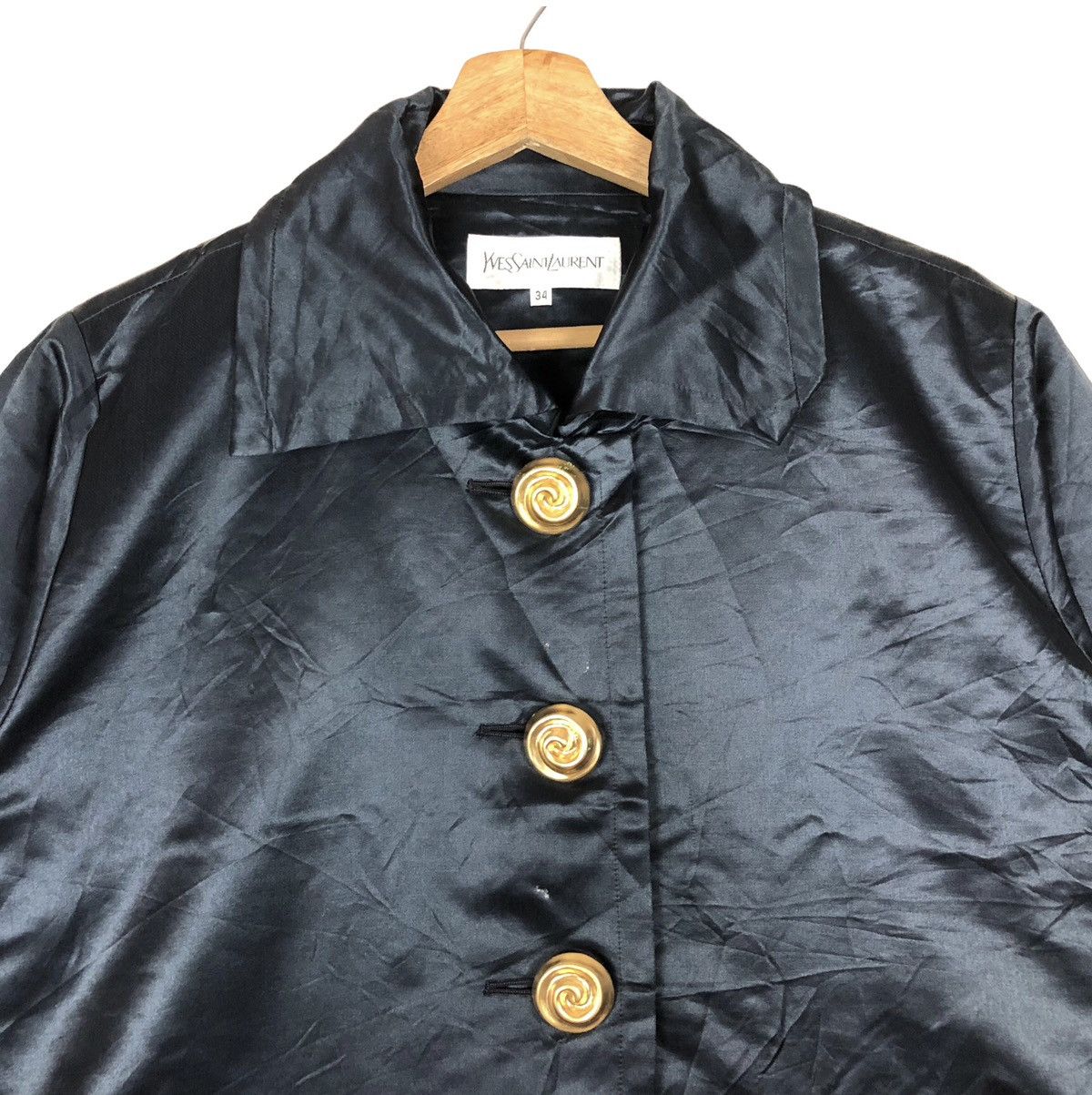 Yves Saint Laurent YVES SAINT LAURENT SILK SATIN JACKET Size XXS / US 00 / IT 34 - 4 Thumbnail