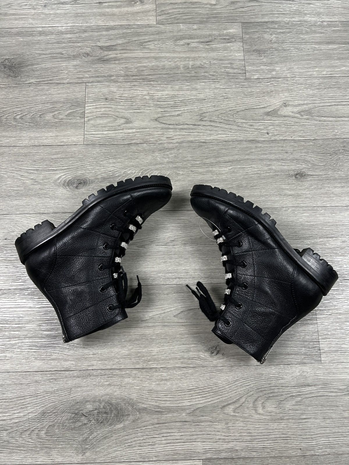 Jimmy Choo JIMMY CHOO Bren Crystal Embellished Lace-up Combat Boots Size US 7 / IT 37 - 2 Thumbnail