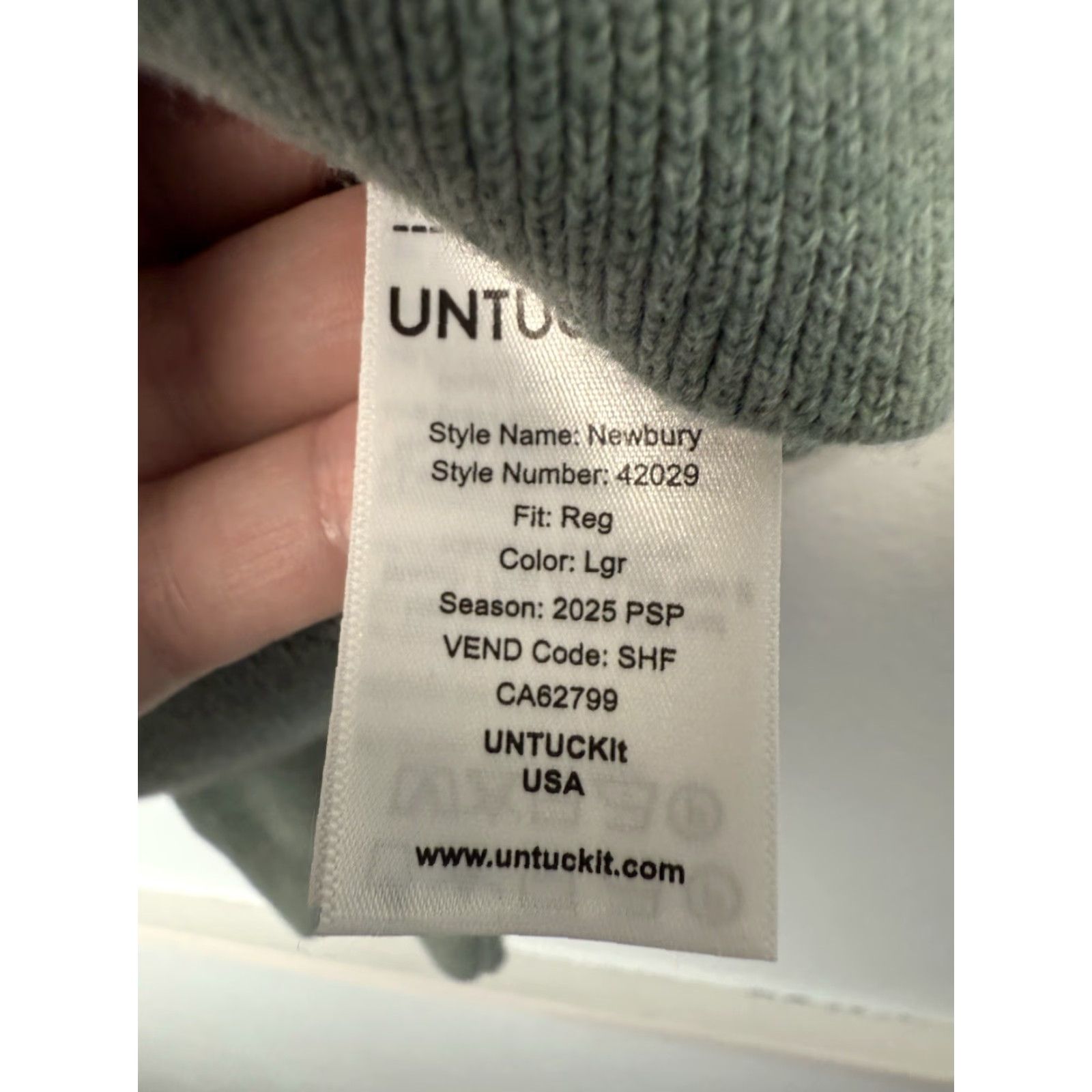 UNTUCKit UNTUCKit Sweater Pullover 1/4 Zip Knit Mock Neck Long Sleeve 100% Cotton XL Green Mens Regular Shirt (Preppy Classic) Size US XL / EU 56 / 4 - 4 Thumbnail