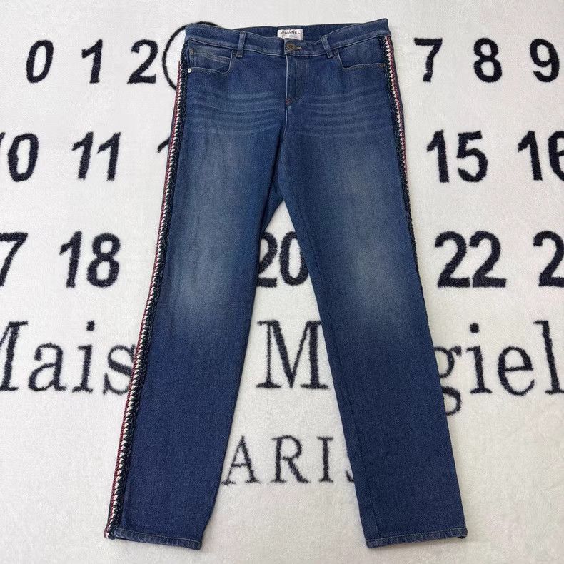Chanel Chanel Tweed Side Panel Jeans Q10 Size US 42 / EU 58 - 1 Thumbnail