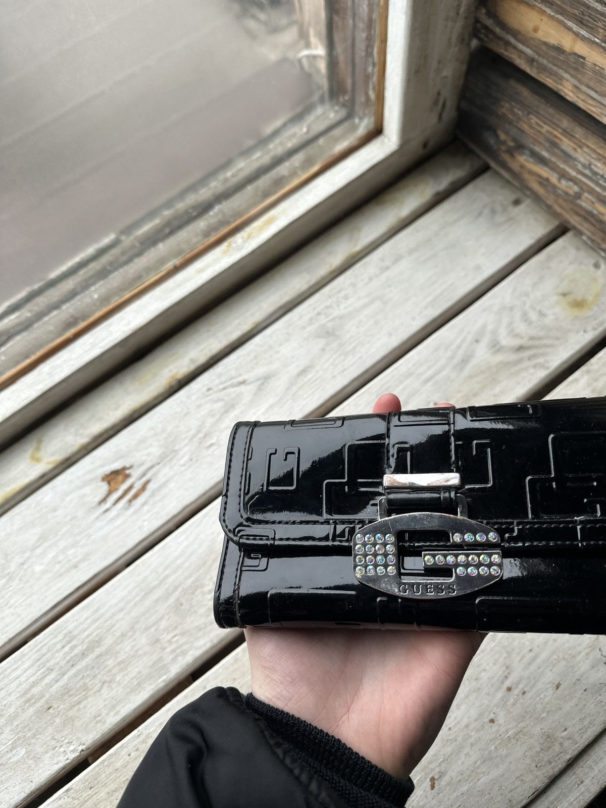 Guess 🚨Y2K Guess BIG BUCKLE BLACK Avant-Garde Japan style wallet Size ONE SIZE - 2 Thumbnail