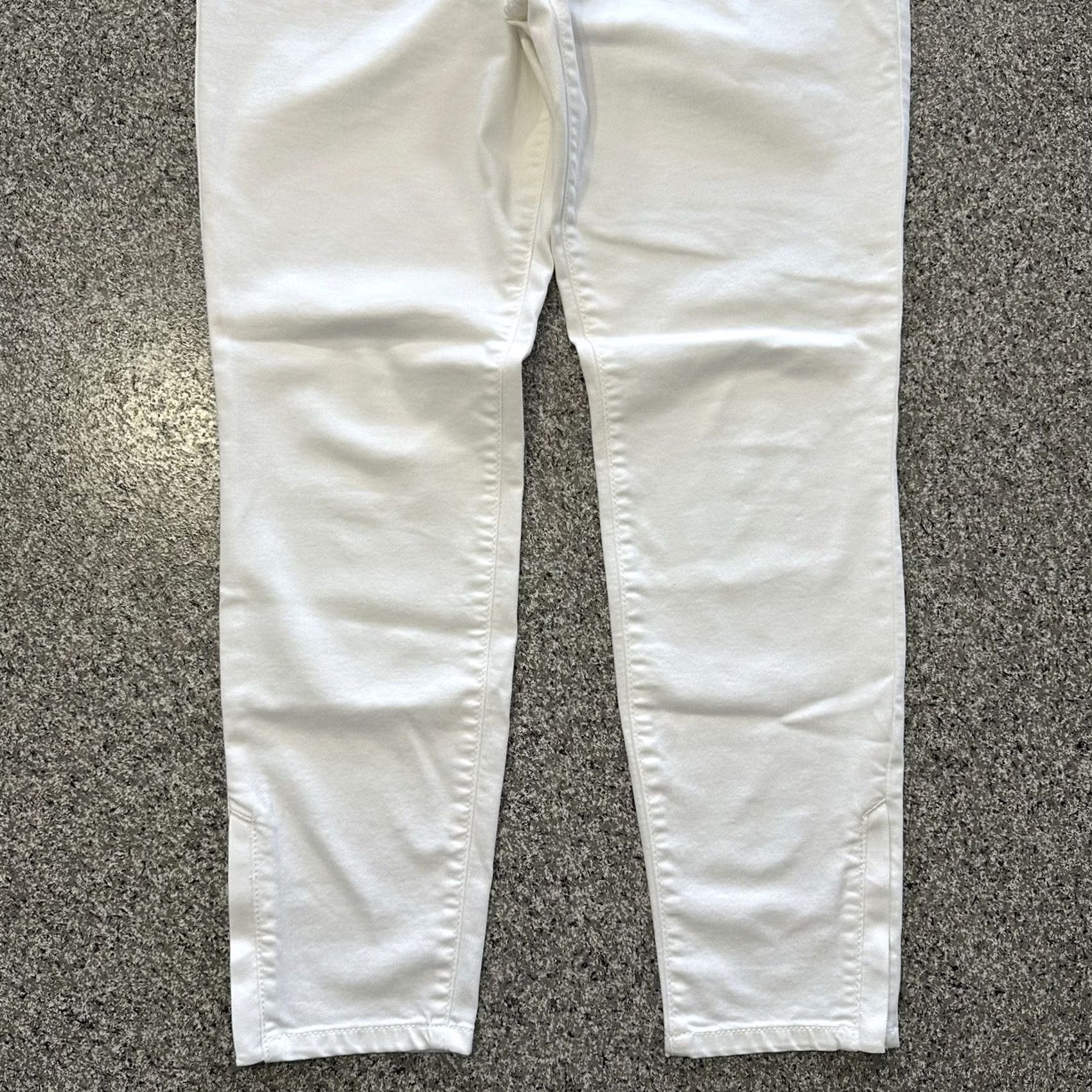 Vintage The Limited White Denim Jeans Womens 10 Skinny 32x28 Ankle Zip Stretch 917 5-Pocket Size 24" / US 00 / IT 34 - 3 Thumbnail