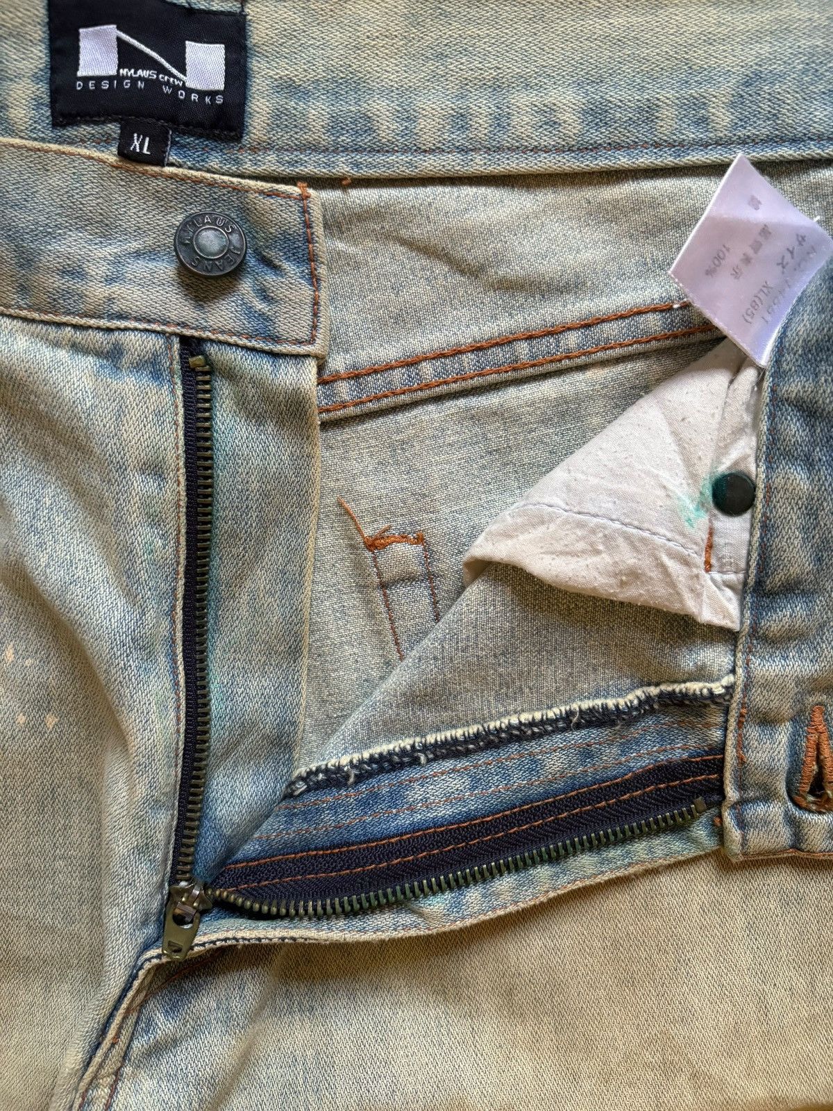 Vintage Japanese Brand Bleached Mud Wash Baggy Jeans
