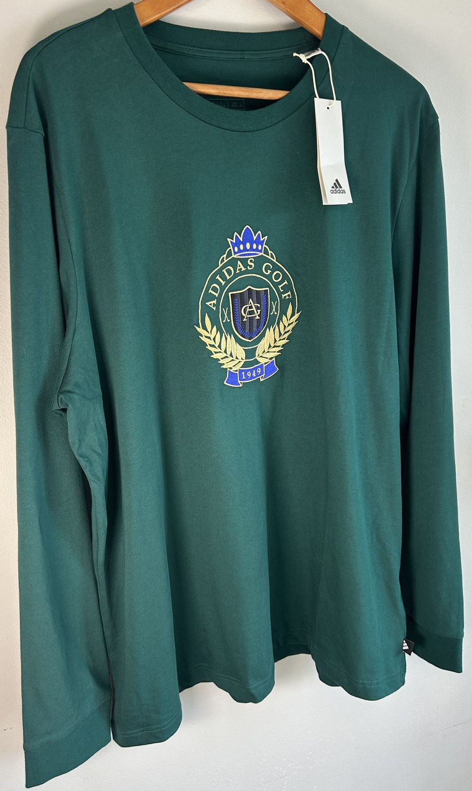 Adidas Adidas Golf Go-To Crest Embroidered LS T-Shirt Cotton XL Size US XL / EU 56 / 4 - 2 Thumbnail