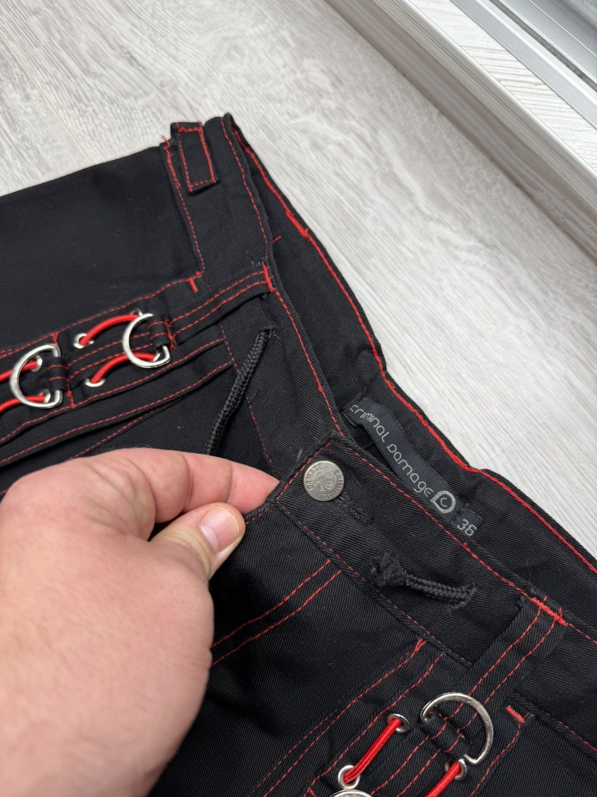 Tripp NYC Criminal Damage Bondage Pant D-Ring Straps Gothic Cyber Rave Size US 34 / EU 50 - 8 Thumbnail