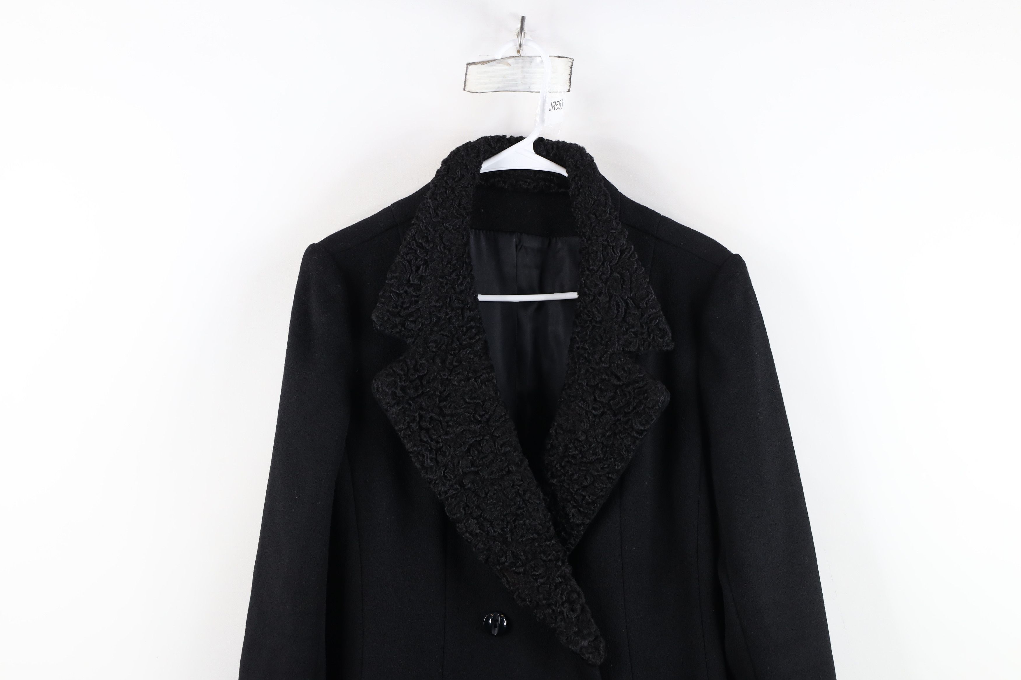 Vintage Vintage 80s 90s Mod Velvet Wool Overcoat Jacket Black USA Size L / US 10 / IT 46 - 2 Thumbnail