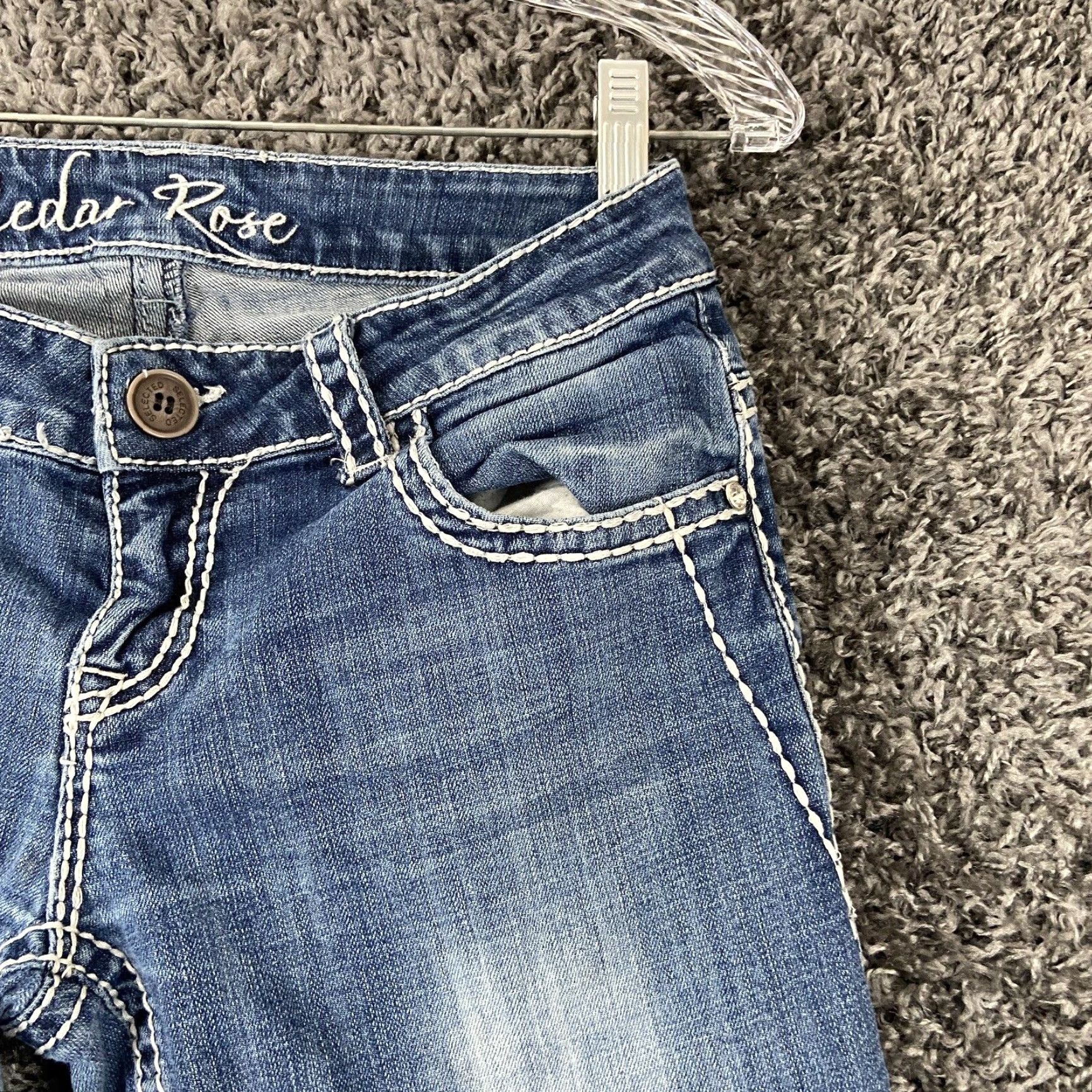 Vintage CEDAR ROSE Studded Straight Jeans Women’s 30x29 Blue Cross Size 30" / US 8 / IT 44 - 3 Thumbnail