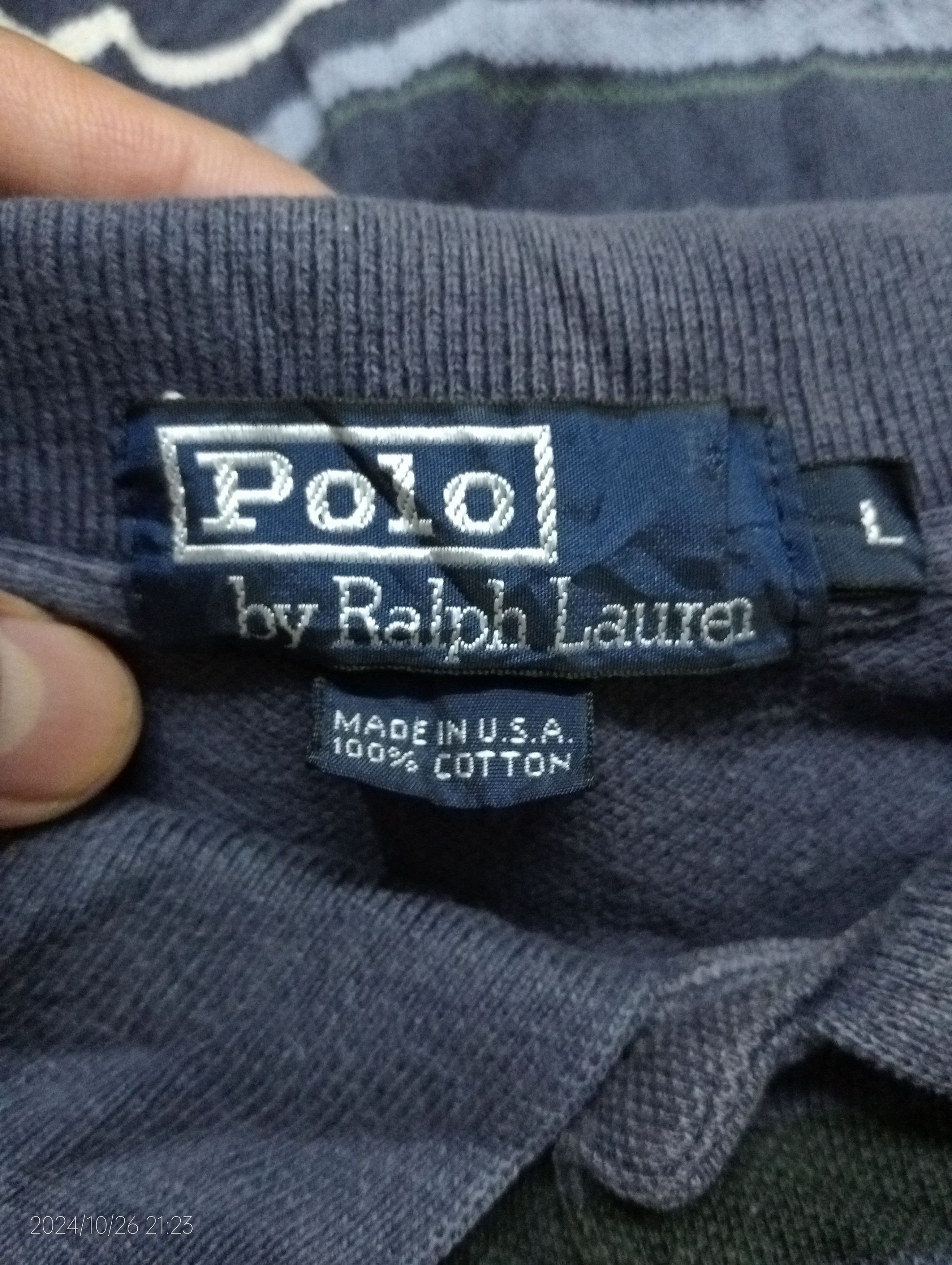 Polo Ralph Lauren VTG '90s Polo by Ralph Lauren Made in USA Stripe Polo Shirt. Size US L / EU 52-54 / 3 - 2 Thumbnail