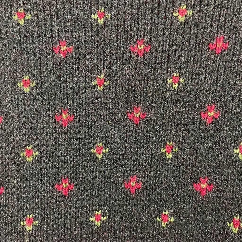 Other × Vintage Vtg Jeanne Pierre Black Wool Blend Jacquard Sweater Size M Size M / US 6-8 / IT 42-44 - 5 Thumbnail
