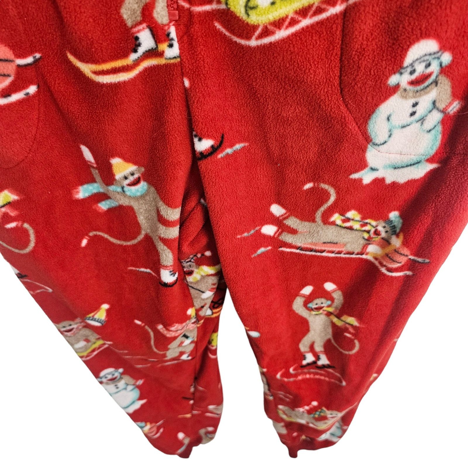 Nickelodeon Nick & Nora Womens Sledding Monkeys 1Pc Fleece Pajamas Sz S Size 38" / US 16 / IT 52 - 4 Thumbnail