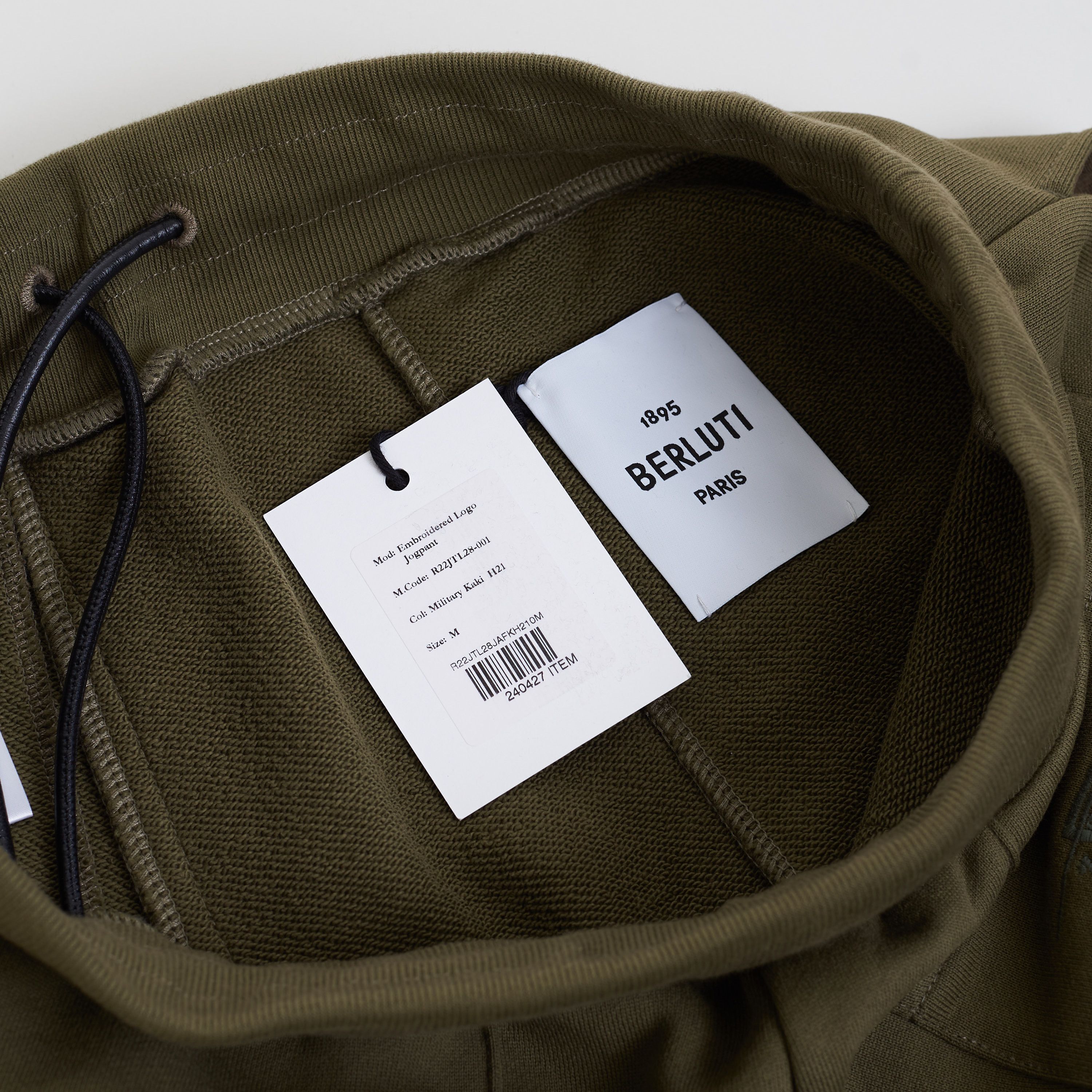 Berluti Jogging Trousers With Embroidered Logo In Khaki Green Cotton Size US 32 / EU 48 - 13 Thumbnail