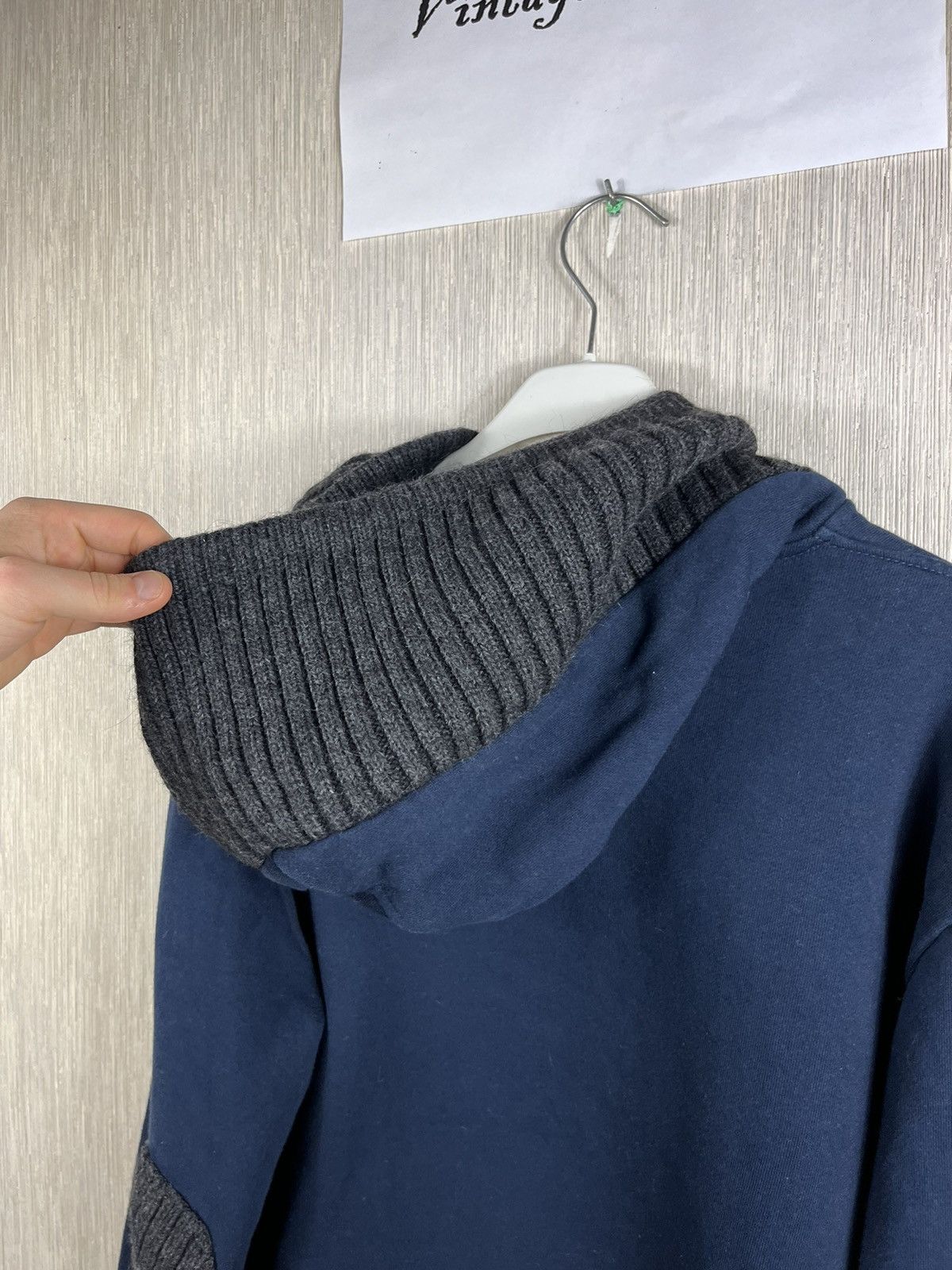 DAVID NAMAN David Mayer Naman hybrid wool cotton knit hoodie button up Size XL / US 12-14 / IT 48-50 - 20 Thumbnail