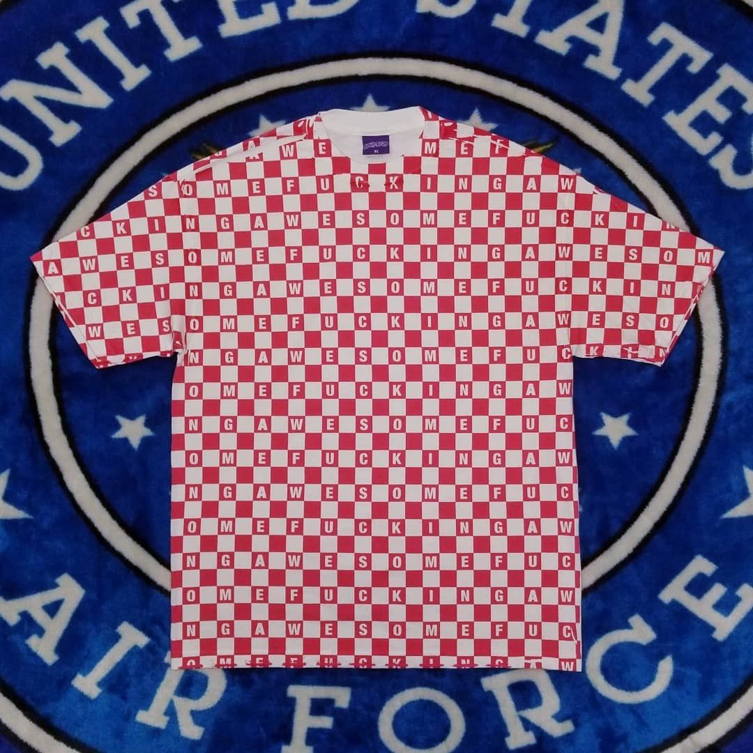 image of Fucking Awesome 2006 Checkerboard Tee in Red/White, Men's (Size XL)