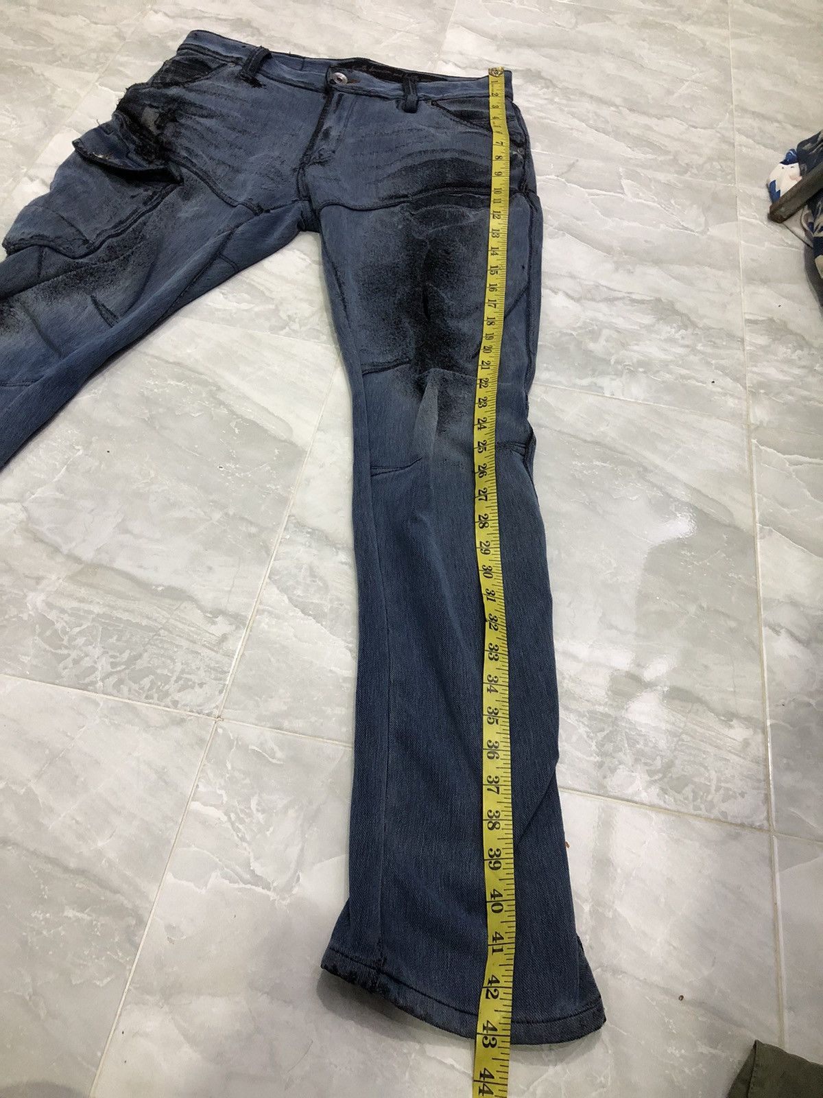 Japanese Brand Fieldcore Japan Work Denim Distressed Art Pants Size US 33 - 17 Thumbnail