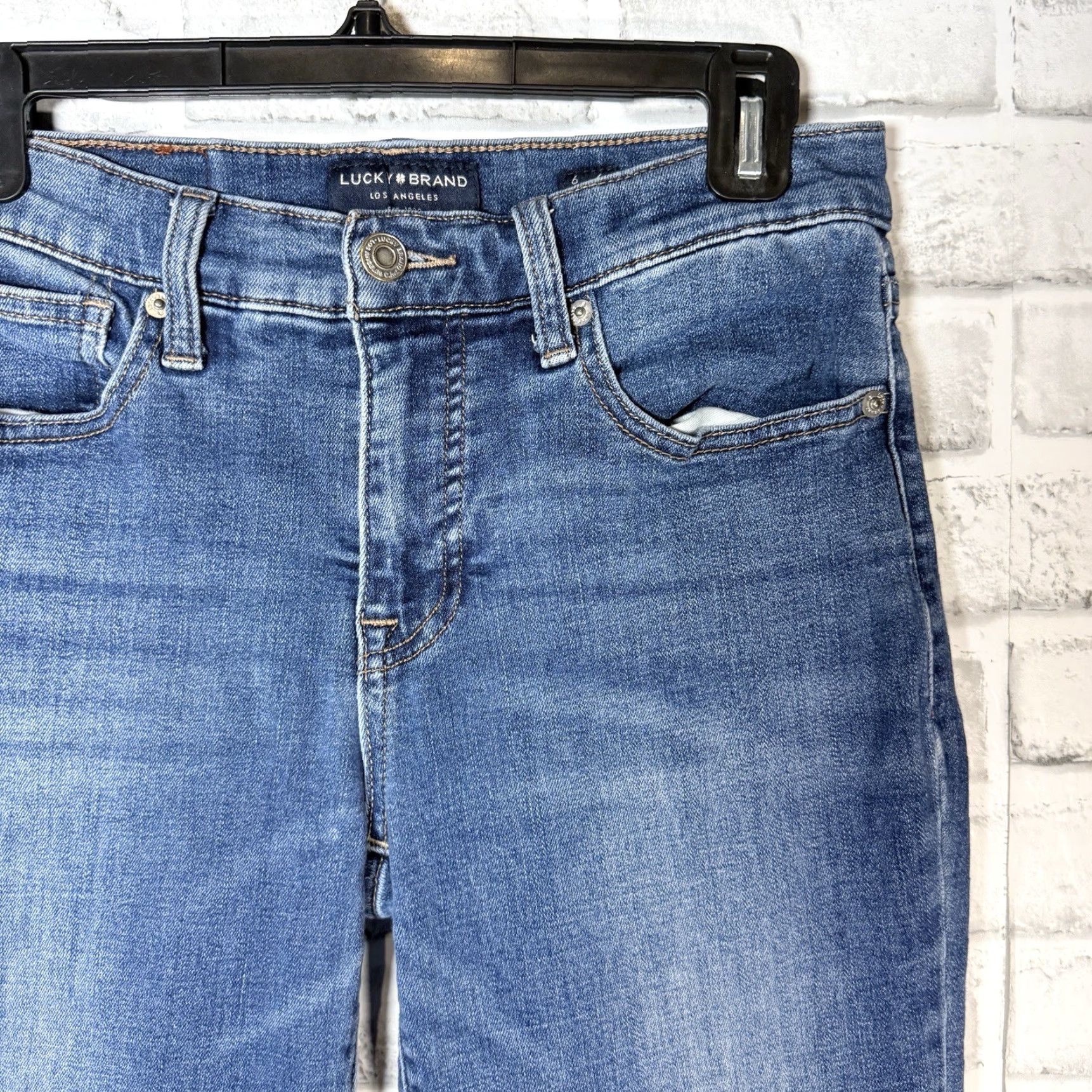 Lucky Brand Lucky Brand Jeans Mid Rise Ava Blue Cotton Casual Womens 6x28 Size 6 Straight Denim Jeans Womens Girl? Size 28" / US 6 / IT 42 - 2 Thumbnail