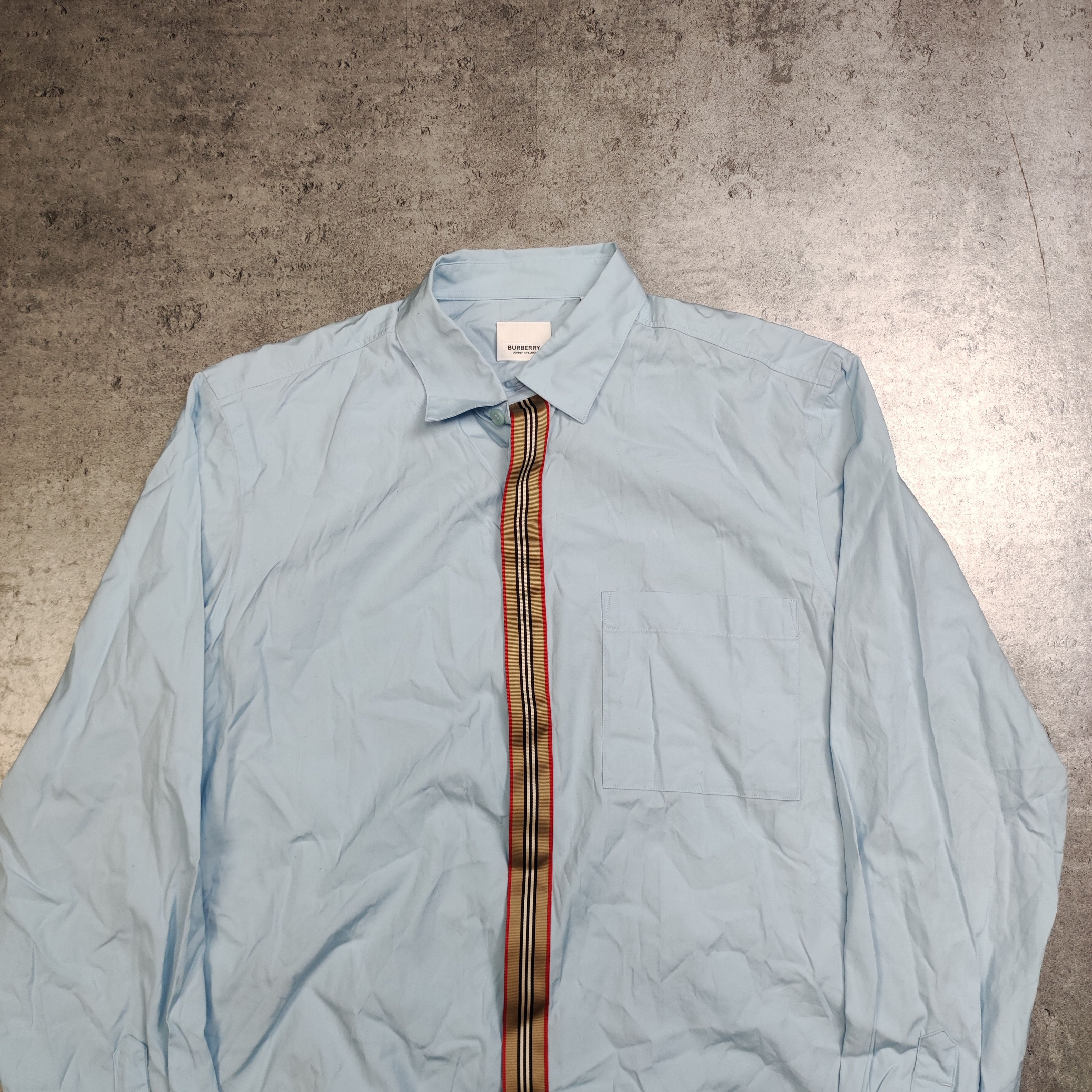 RARE Baby blue Luxury Burberry London Tape Shirt