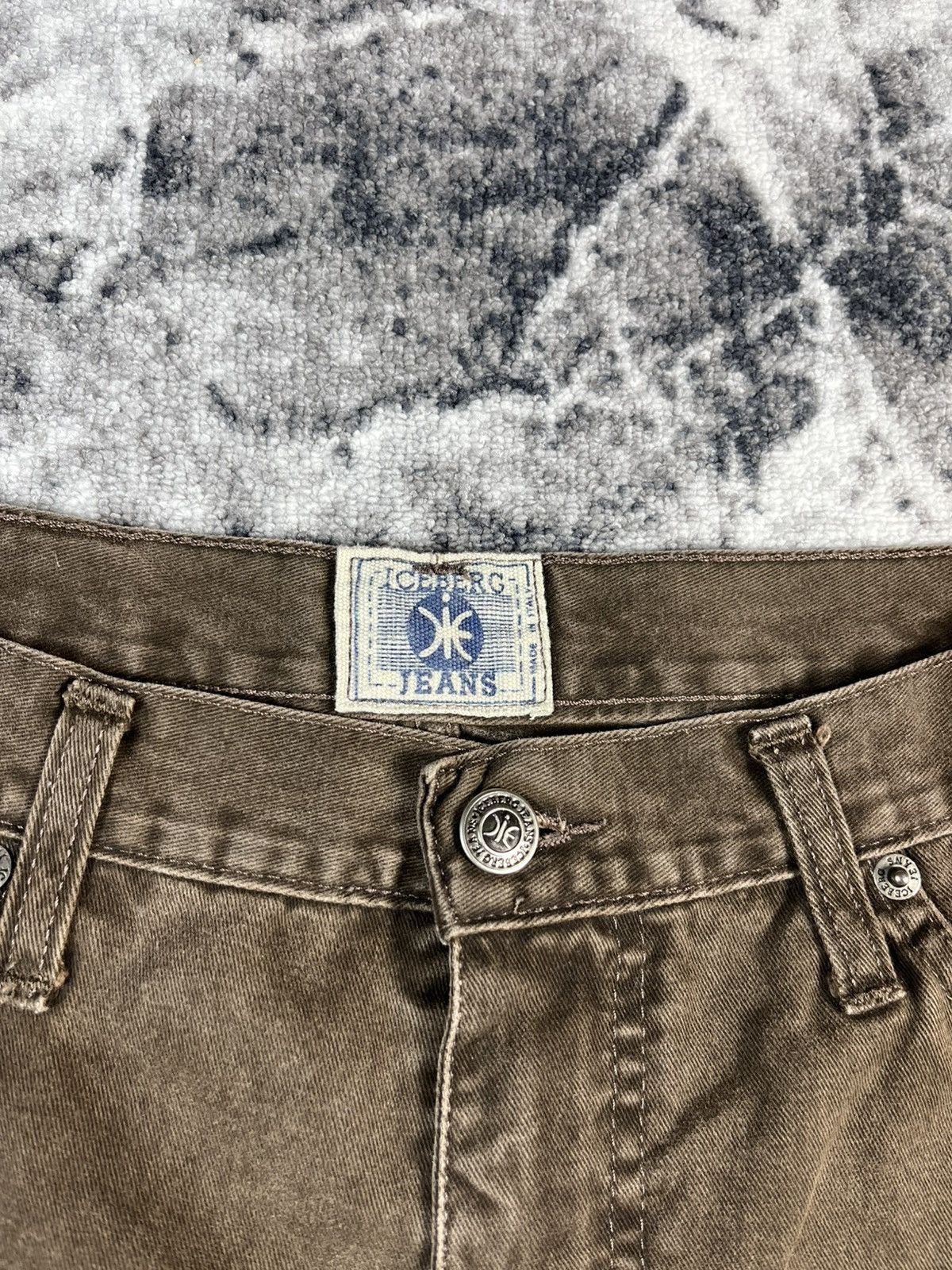Iceberg Iceberg 90s Vintage Brown Denim Made in Italy Rare Size US 31 - 5 Thumbnail