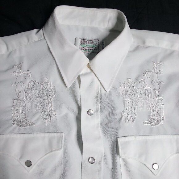 Other Vintage H Bar C Embroidered Western Pearl Snap Shirt Size US XL / EU 56 / 4 - 1 Thumbnail