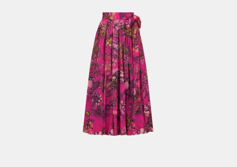 Dior o1w1db10824 Mid-Length Pleated Skirt in Multicolor Size 26" / US 2 / IT 38 - 1 Thumbnail